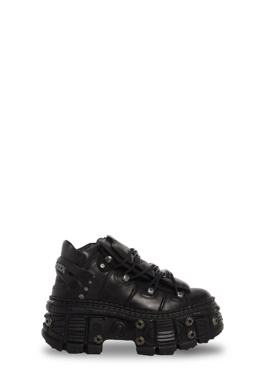 Tank Short Leather Platform Boots