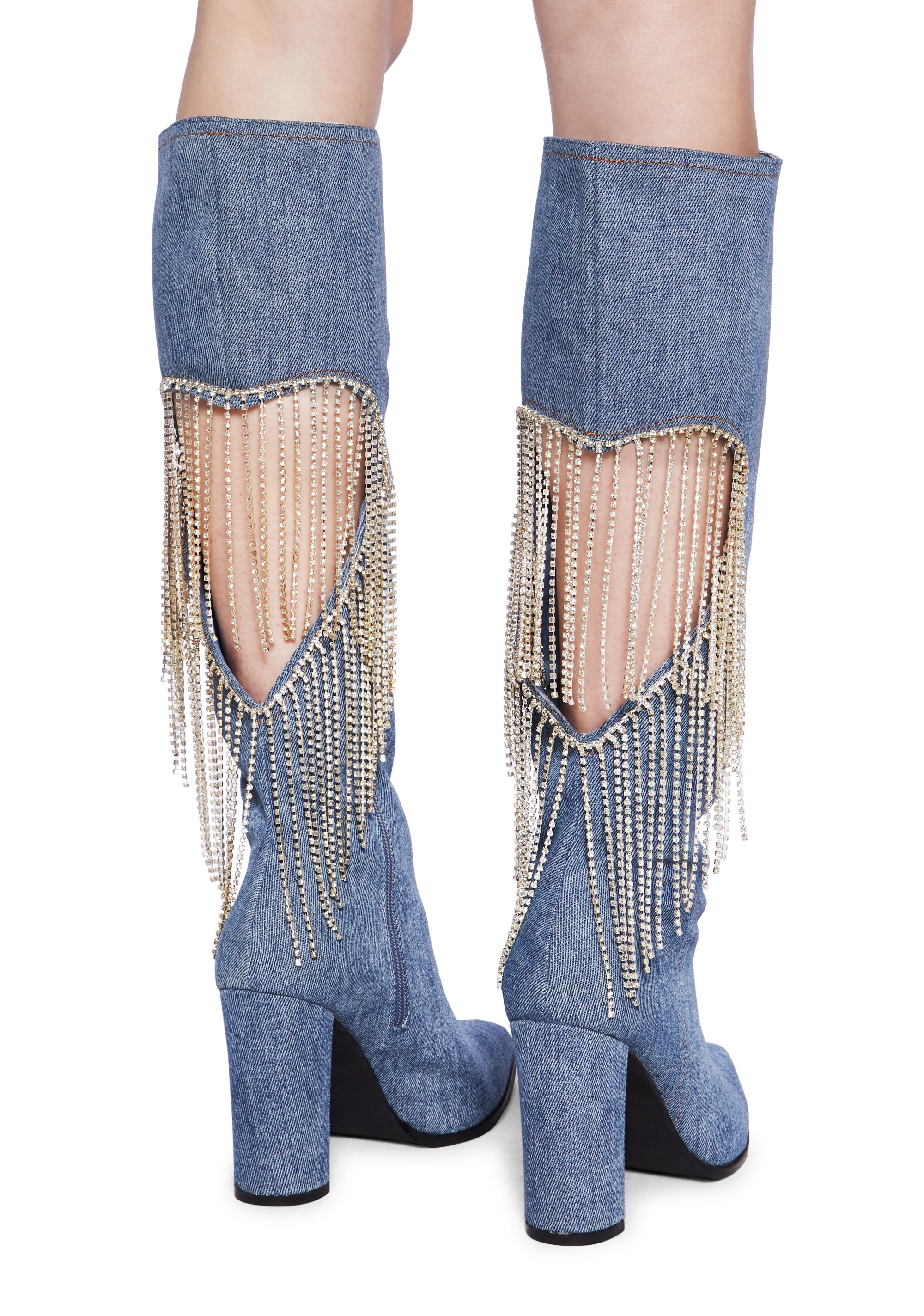 Lemon Drop By Privileged Denim Rhinestone Heart Fringe Heeled