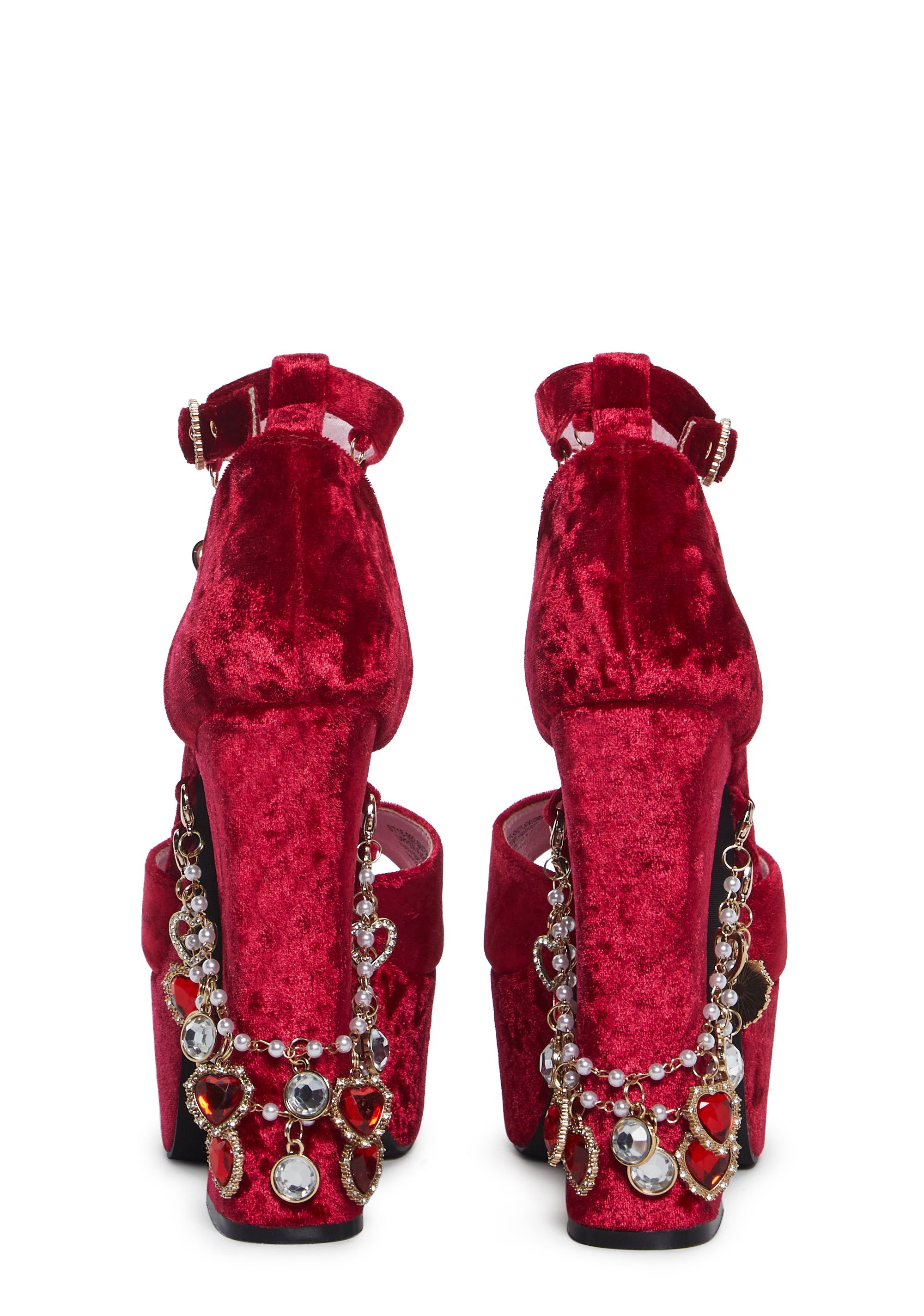 【DOLLS KILL】Holy Revelation Combat Boots Sugar Thrillz Beaded Charm Platform Combat Boots - Baby Pink