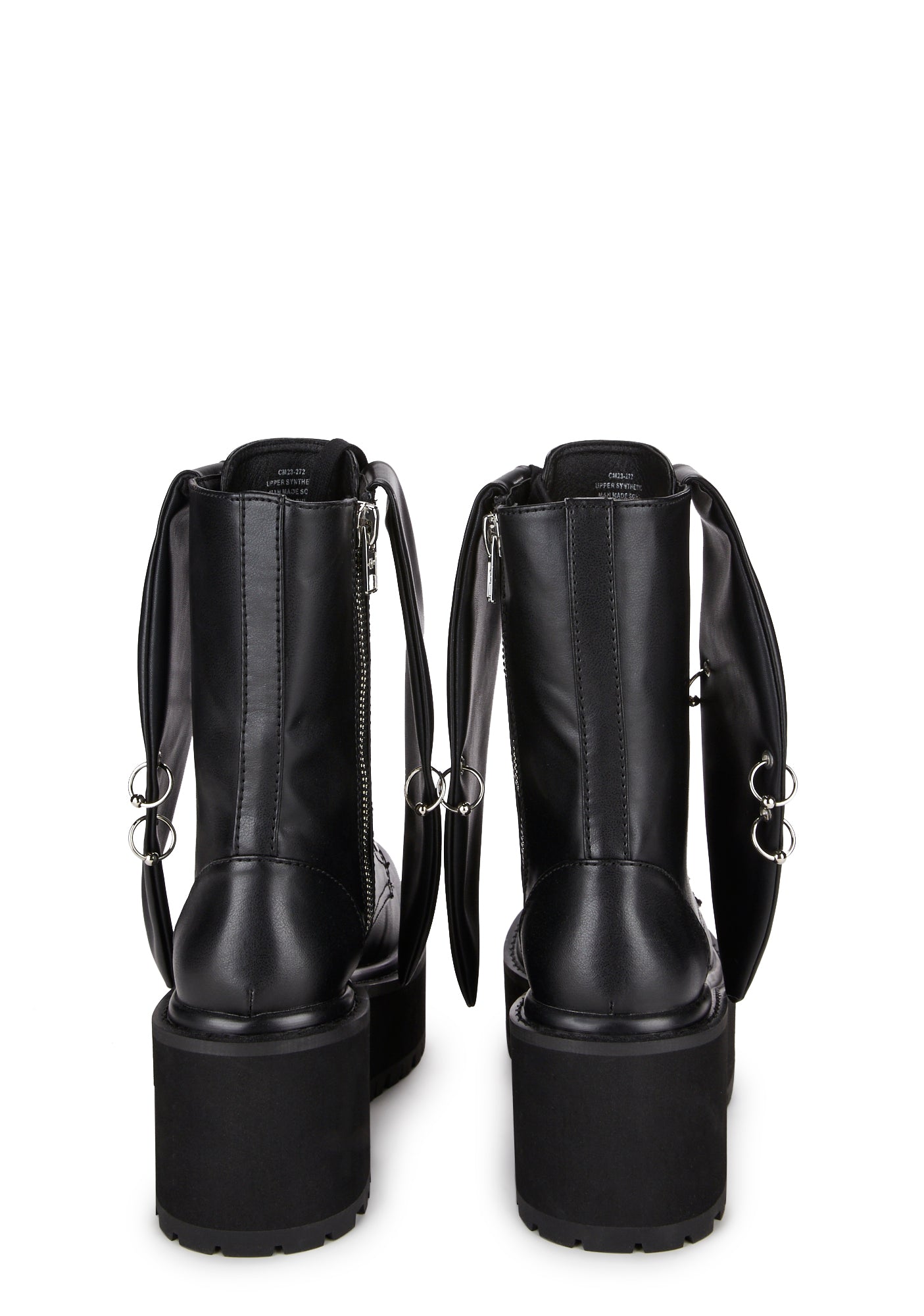 Current Mood Bunny Rabbit Ears Combat Boots Punk Black – Dolls Kill