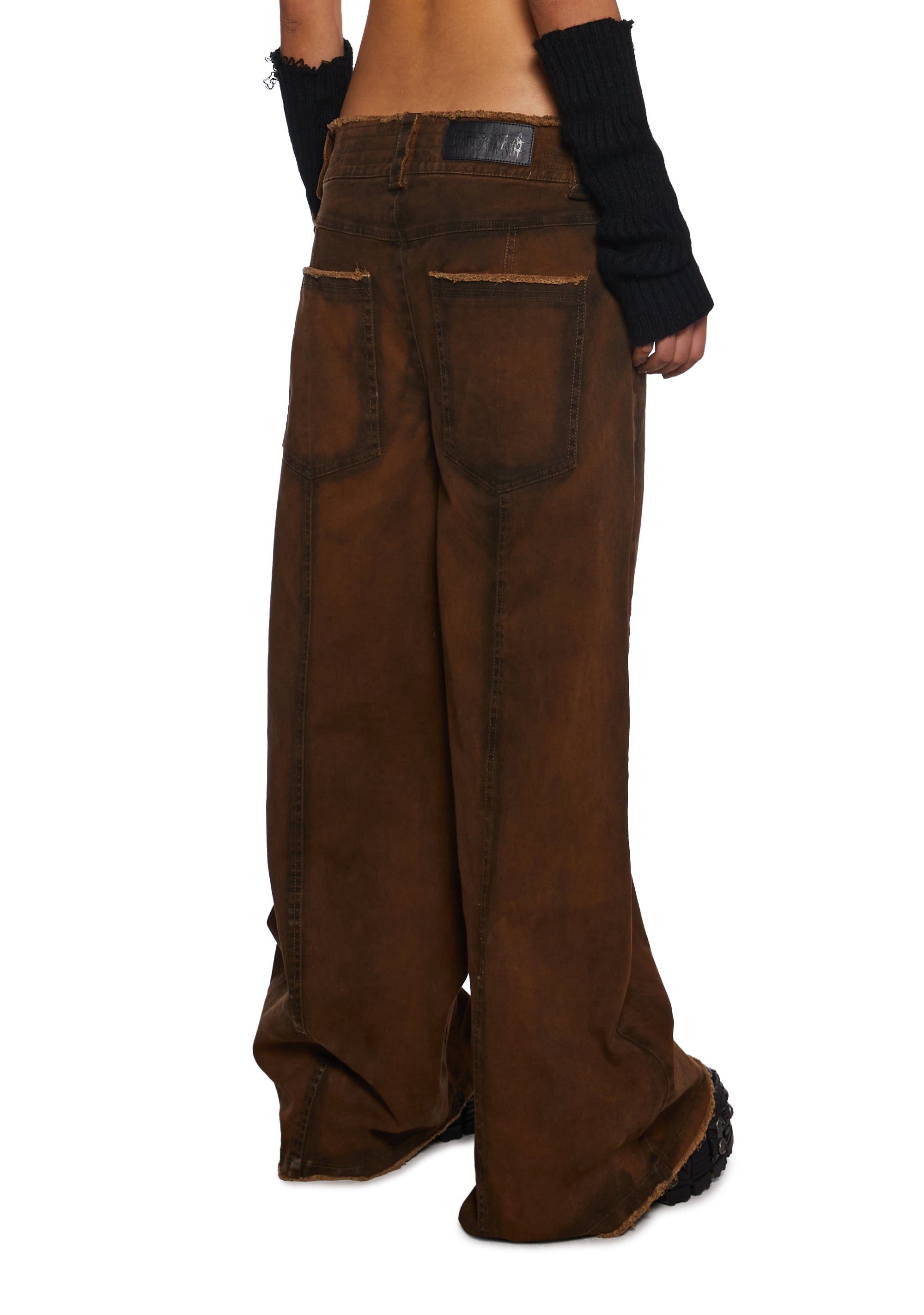 クラシック Baggy Denim Wash Acid Wavs Darker Pants Kill Dolls – Brown - パンツ