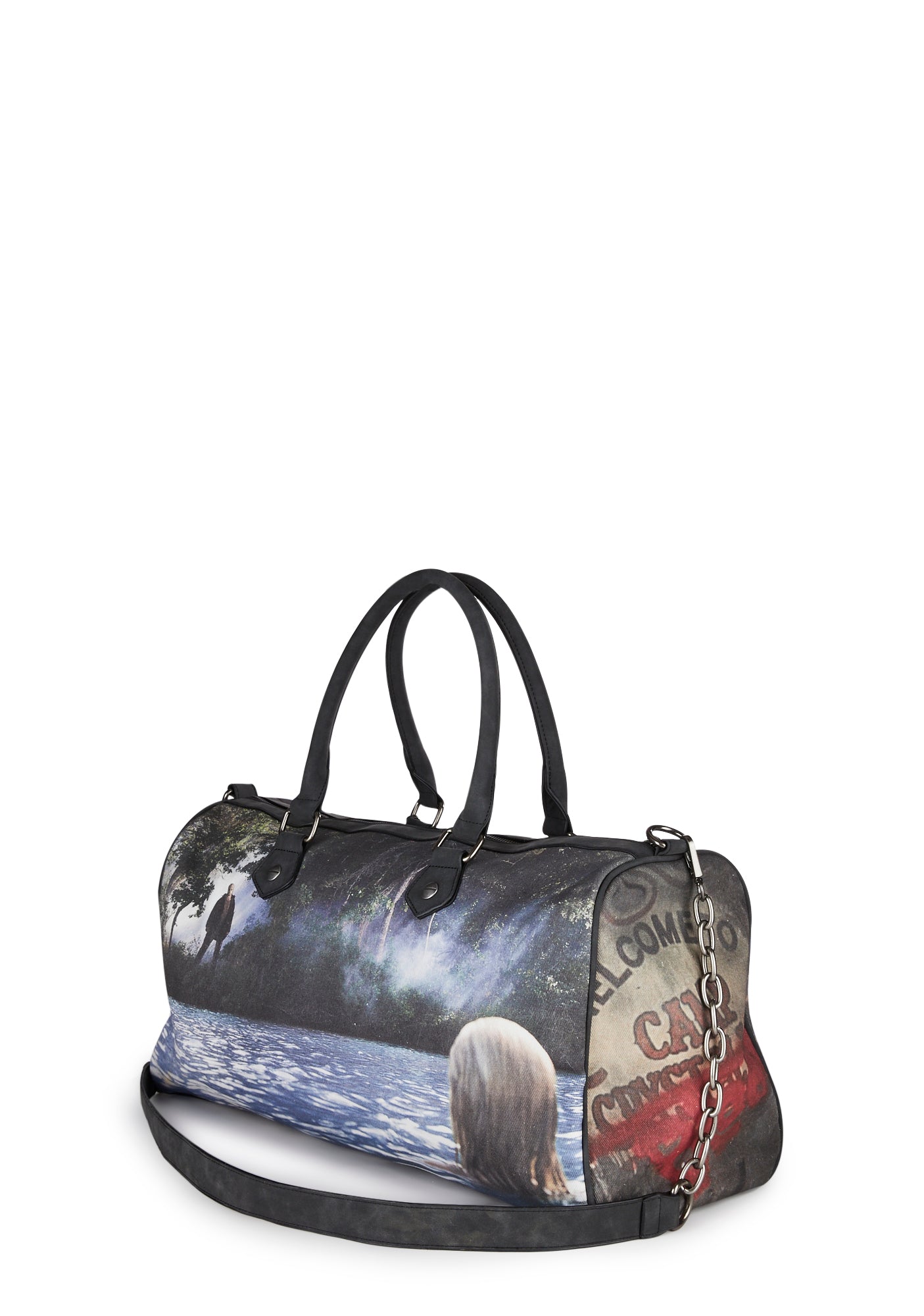 【DOLLS KILL】Walking On Sunshine Weekender Bag Current Mood Floral Mushroom Weekender Vegan Leather Bag