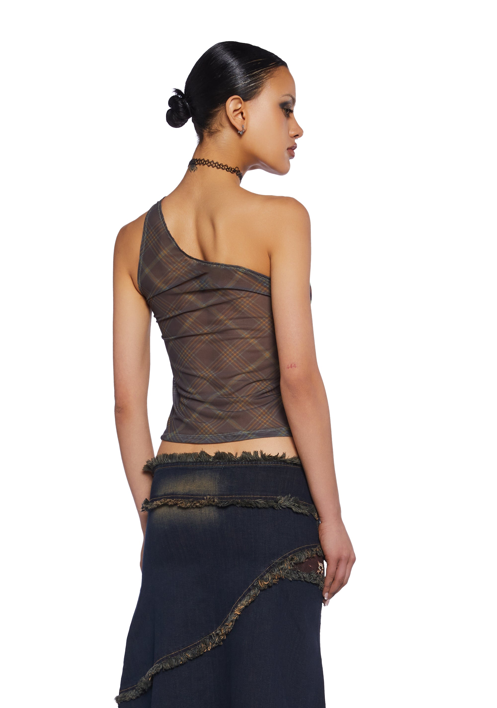 DOLLSKILL★SEASON ONE ASYMETRICAL TOP Womens Puckered Asymmetrical Top Sugar Thrillz - Black