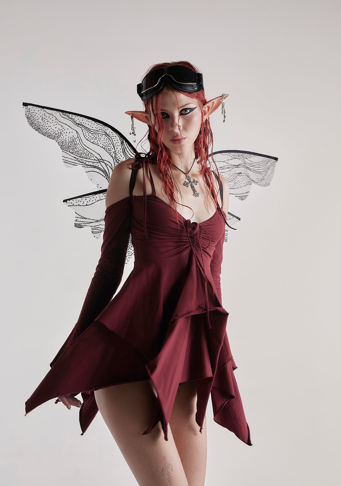 F is For Fairies Handkerchief Dress - Burgundy F is For Fairies Handkerchief Dress - Burgundy