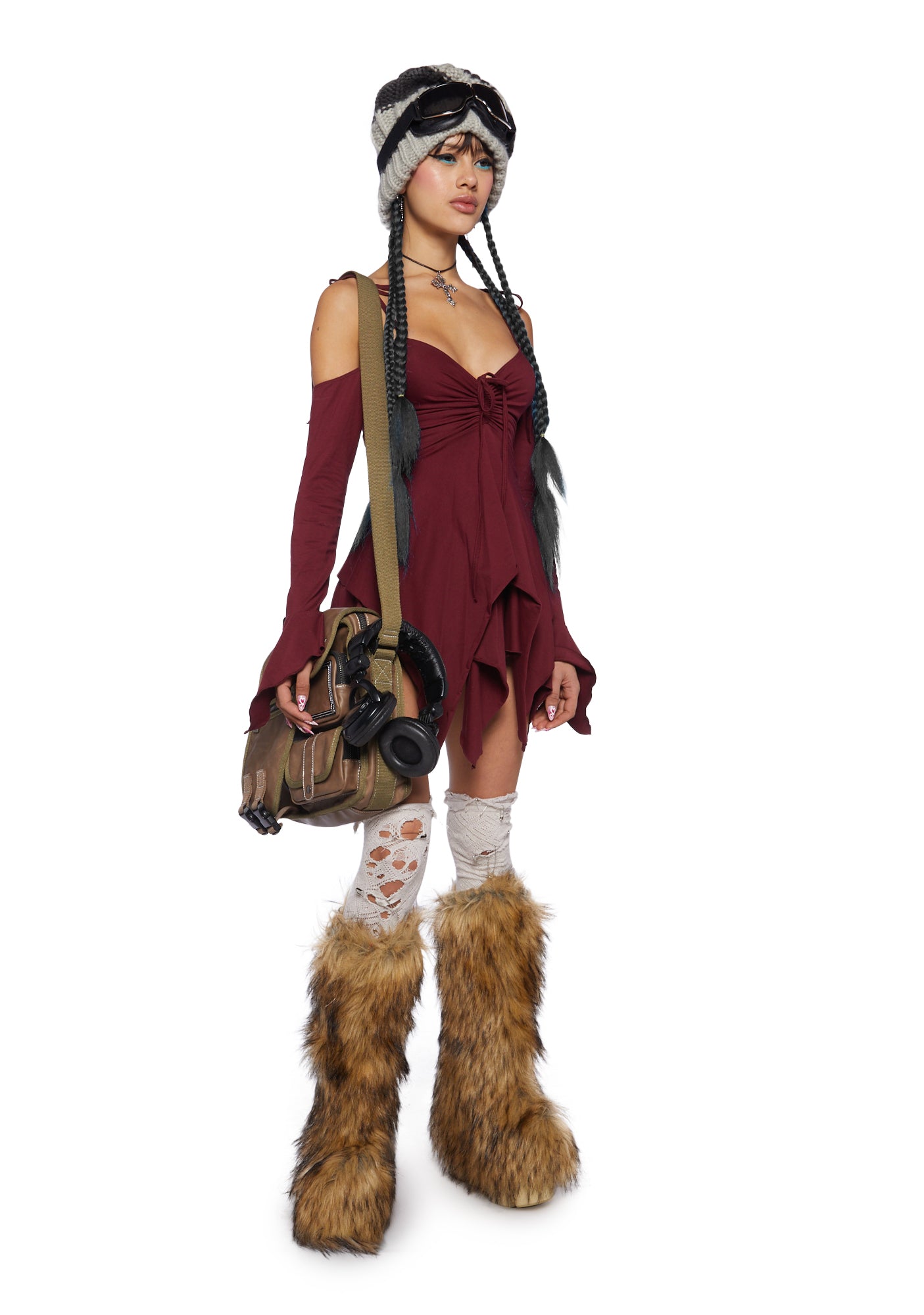 Current Mood Off The Shoulder Handkerchief Mini Dress - Burgundy Dolls Kill Current Mood Off The Shoulder Handkerchief Mini Dress - Burgundy Dolls Kill