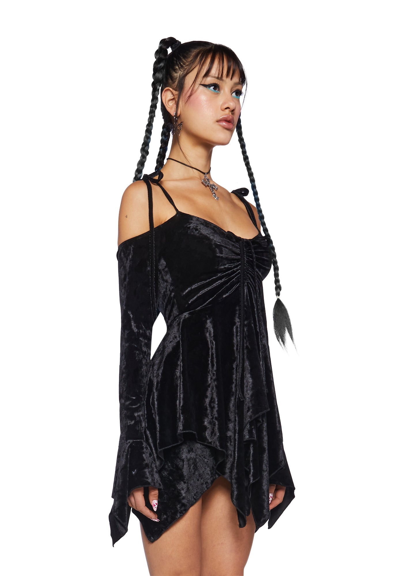 F is For Fairies® Handkerchief Dress - Black Velvet