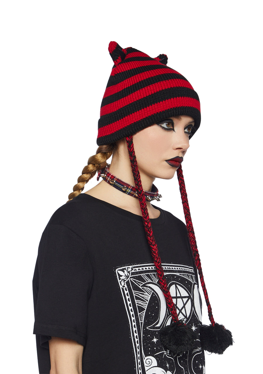 Cat Be Serious Knit Beanie - alternate
