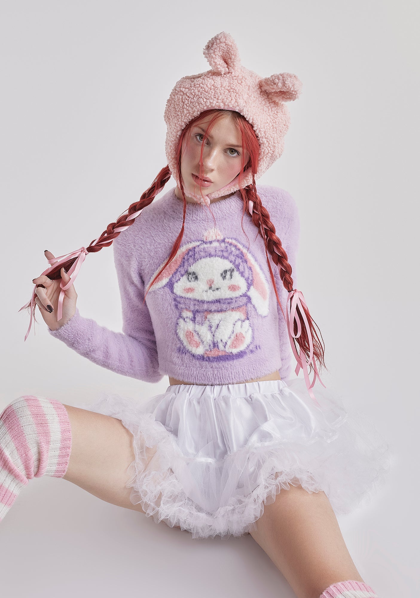 Sugar Thrillz Bunny Knit Sweater- Purple – Dolls Kill