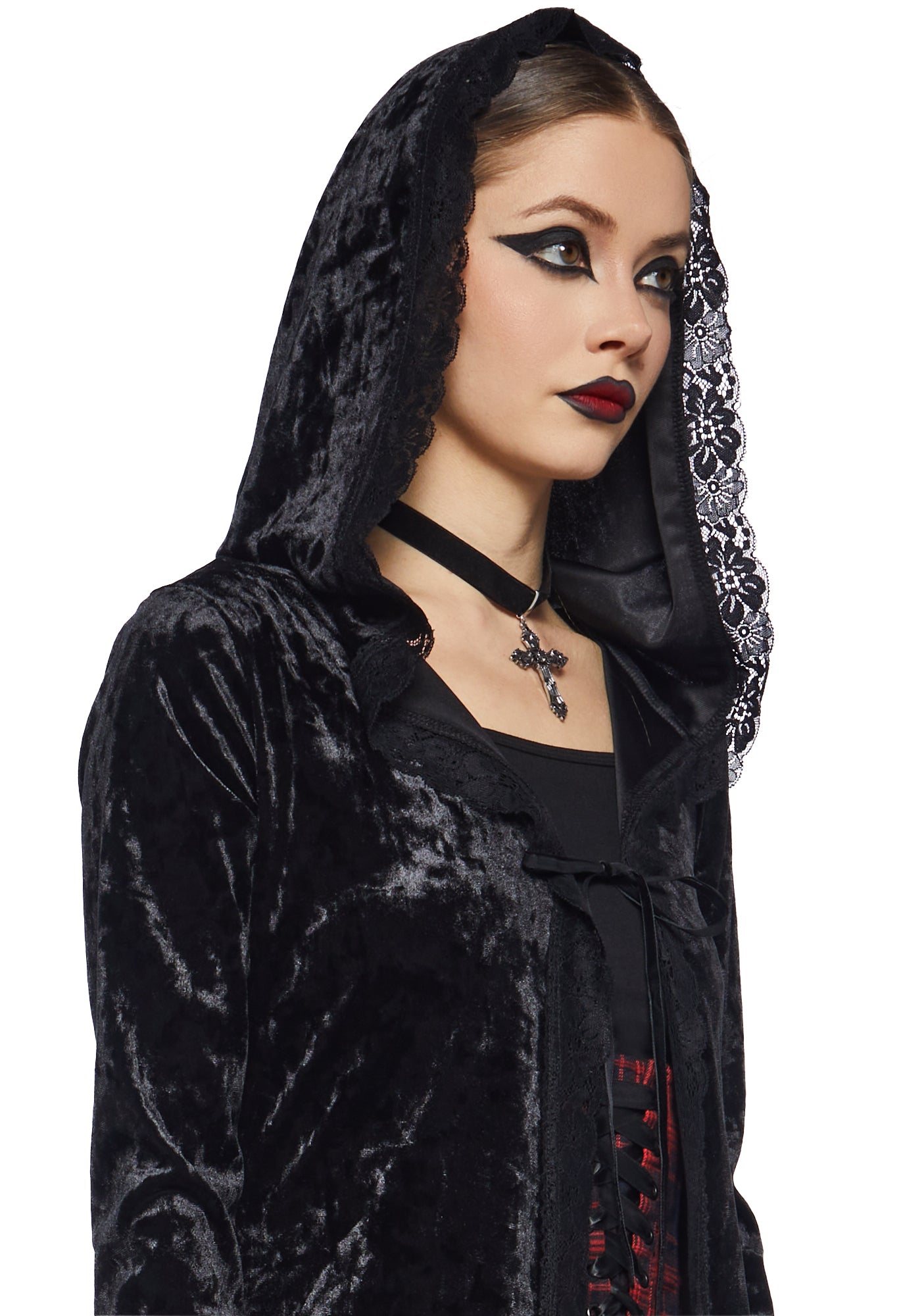 Essnce Buffalo Plaid Pattern Drop Shoulder Drawstring Hooded Teddy Coat P 11683129 Cat 1735