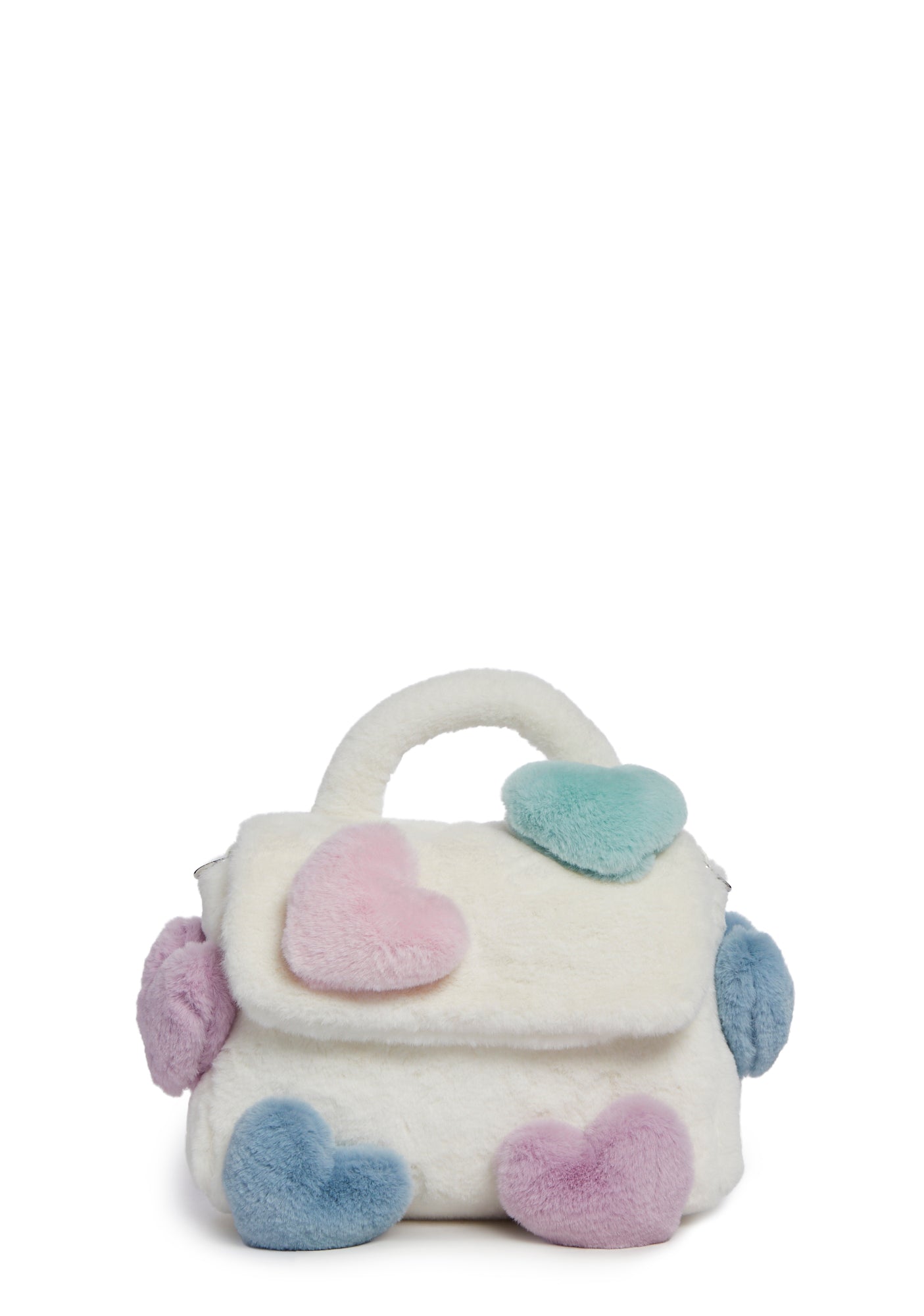 Sugar Thrillz Faux Fur 3D Hearts Handbag - White – Dolls Kill