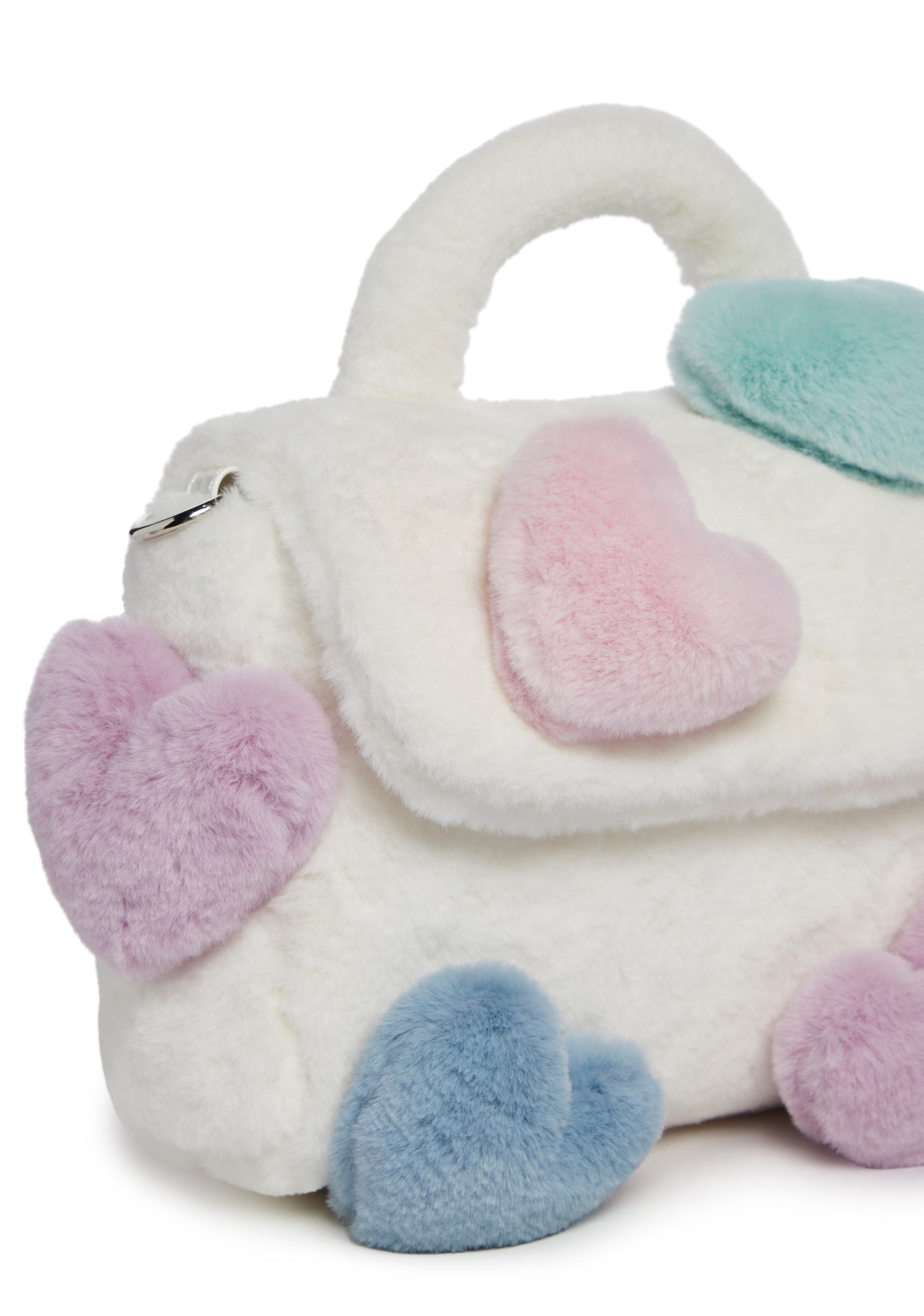 Sugar Thrillz Faux Fur 3D Hearts Handbag - White – Dolls Kill