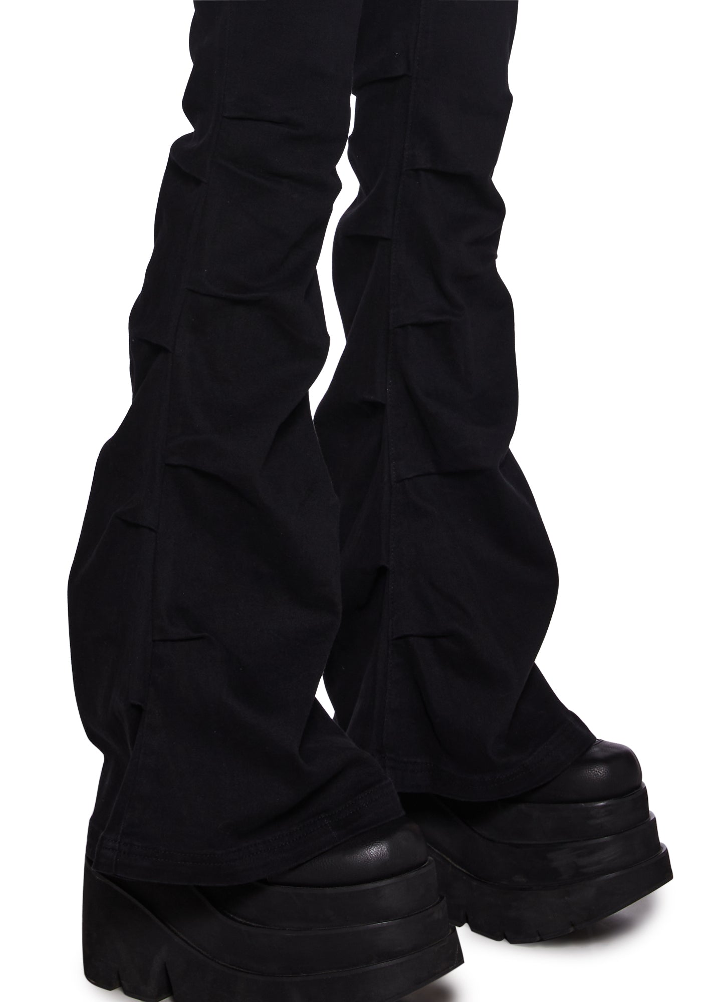 Darker Wavs Twill Wide Leg Pants With Belt Loops - Black – Dolls Kill
