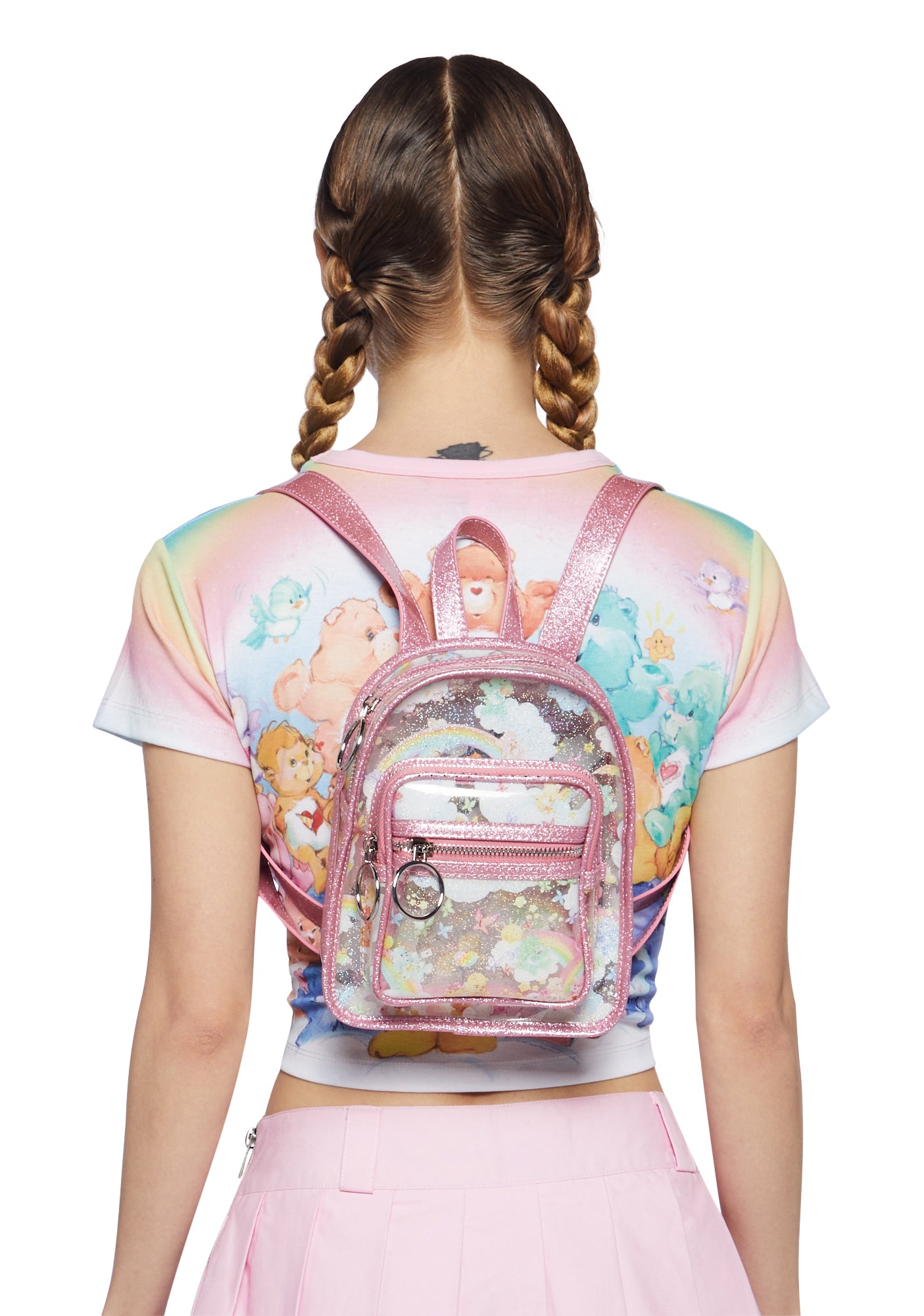 Dolls Kill x Care Bears Glitter Clear Vinyl Backpack
