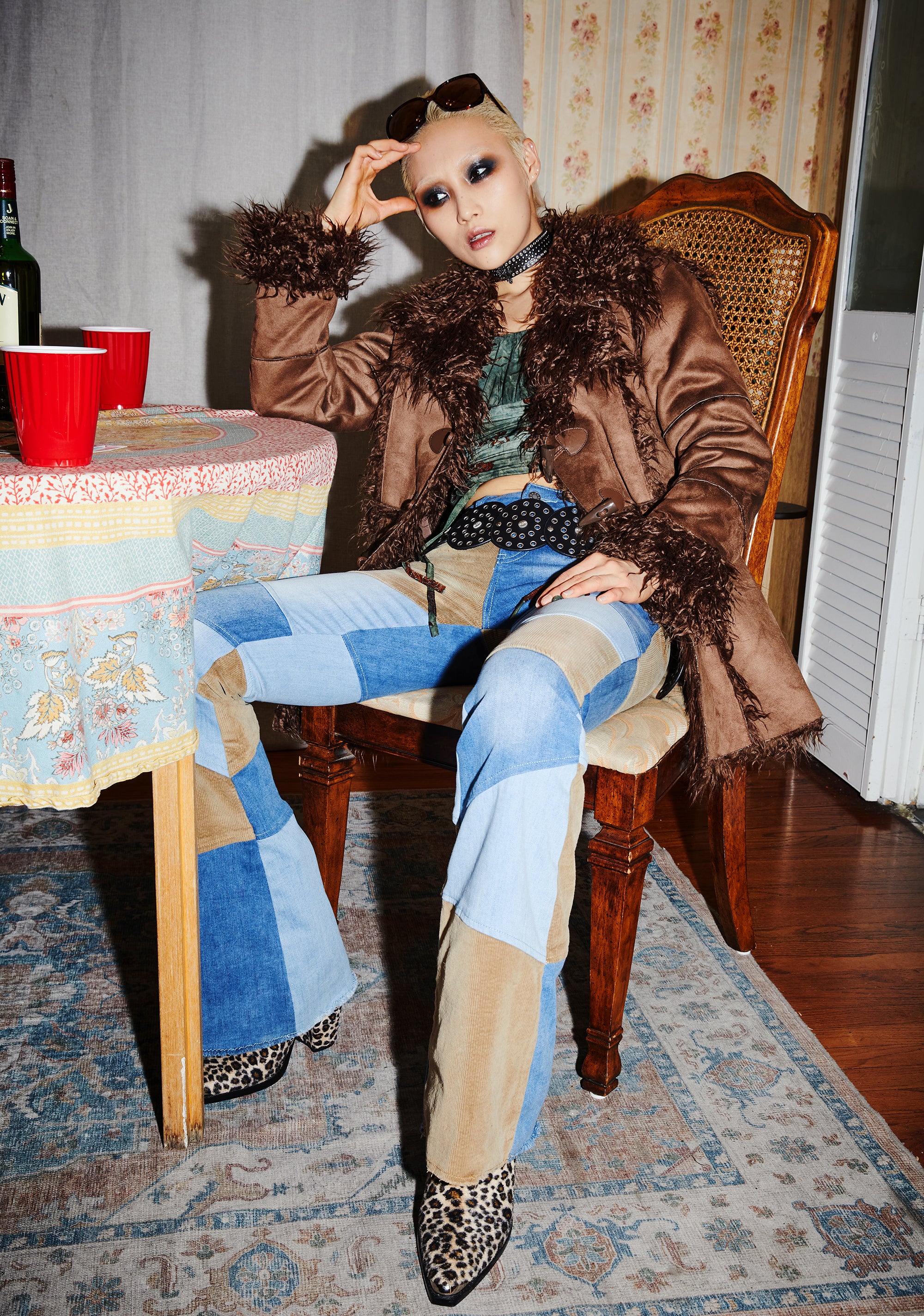 Current Mood Faux Suede Fur Trim Toggle Jacket - Brown – Dolls Kill