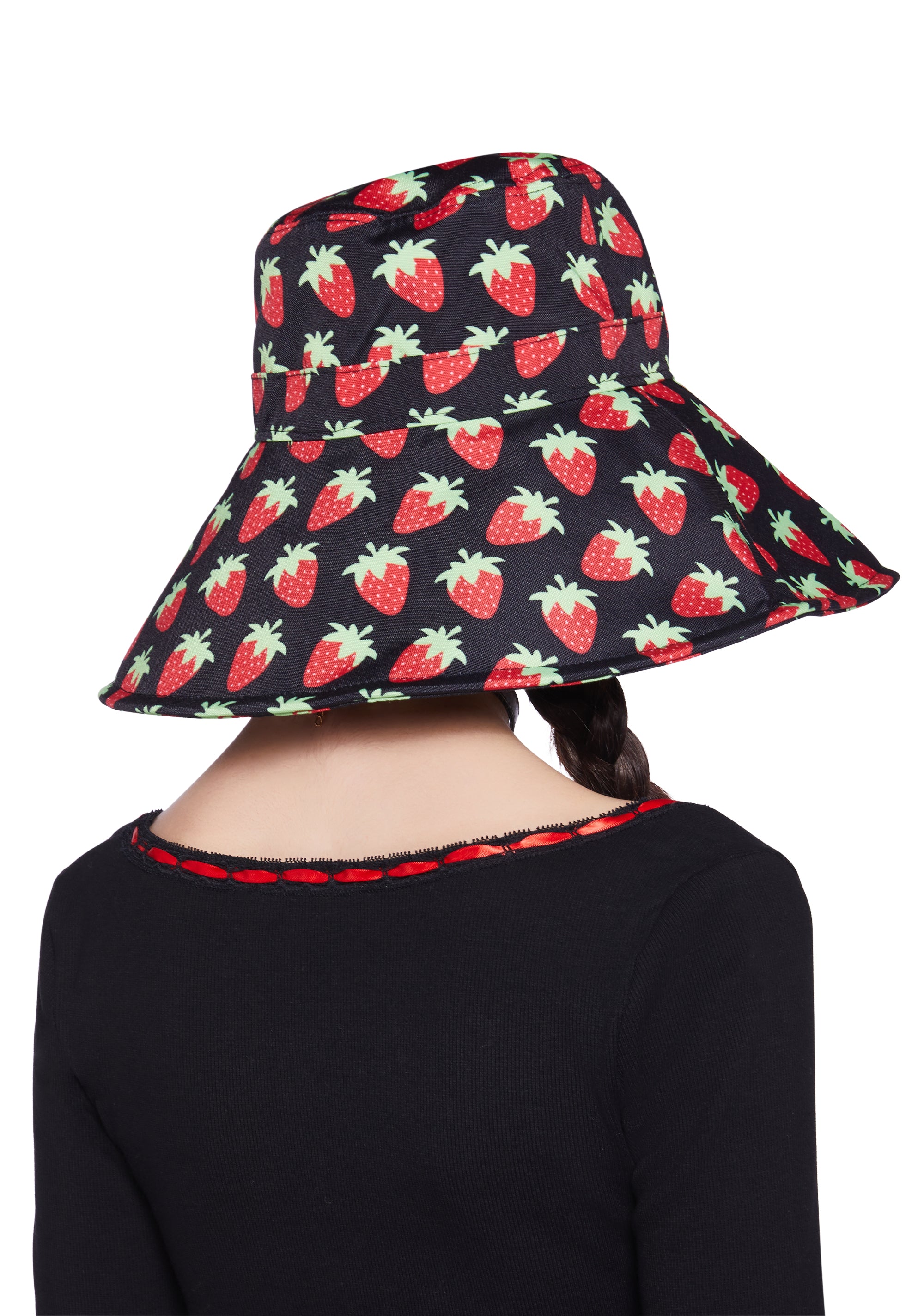 Dolls Kill x Strawberry Shortcake Wide Brim Strawberry Print