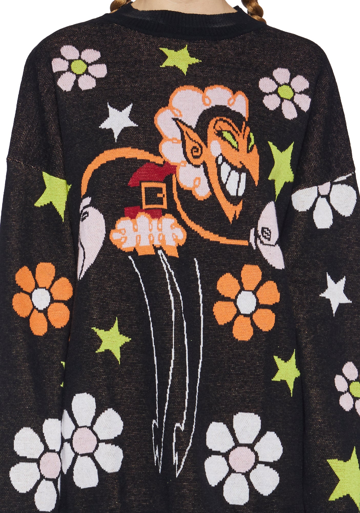 ニット/セーター Candy stripper POWERPUFF GIRLS LAME KNIT ブロッサムたちガールズが超キュートなふわふわニットに♡ 絶対欲しい