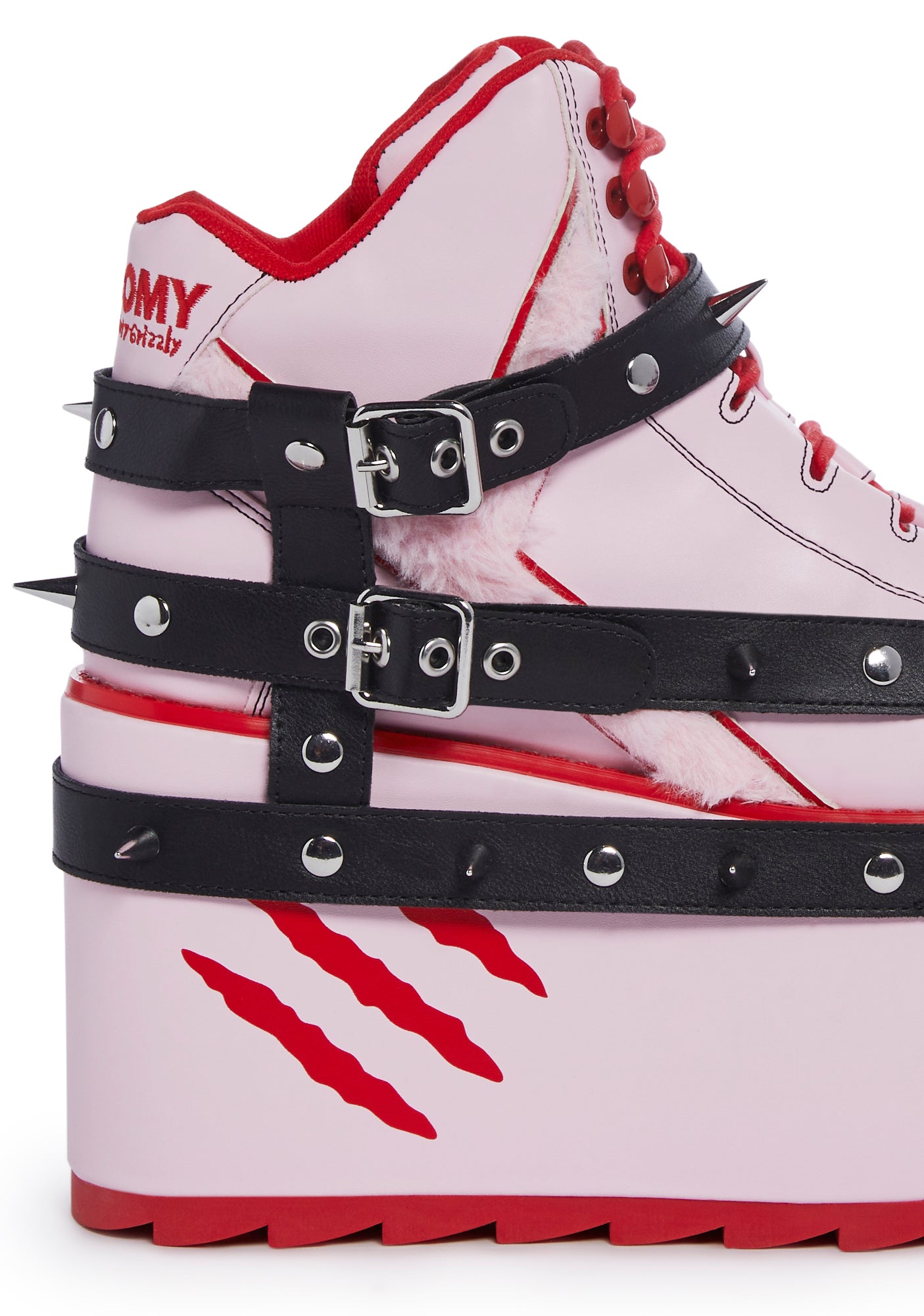 男性に人気！ Spiked Leather Vegan Y.R.U. Stud Black - Sneakers Platform ショルダーバッグ