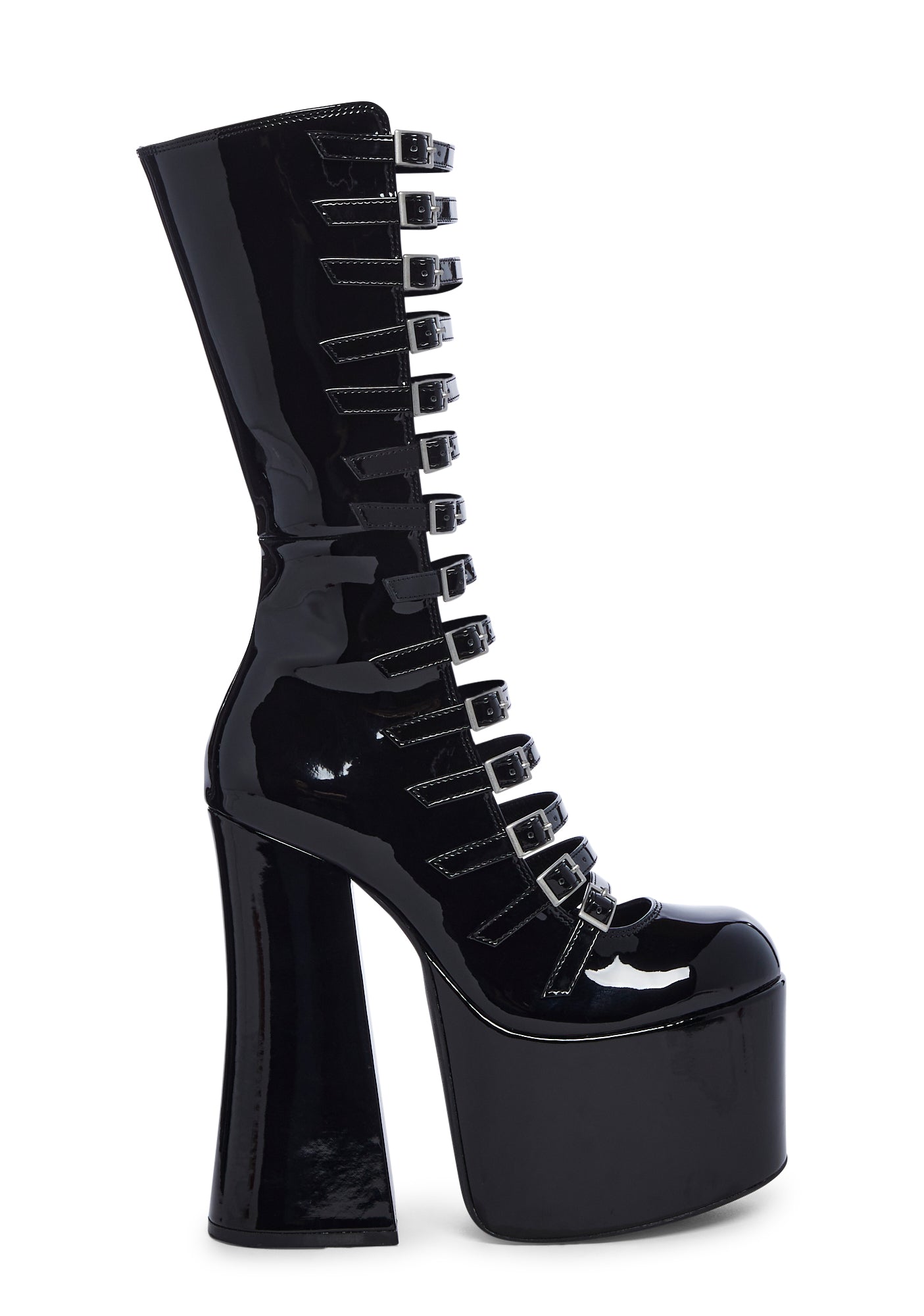 お気にいる Black - Boots Up Zip Buckle PVC Widow – Kill Dolls 靴