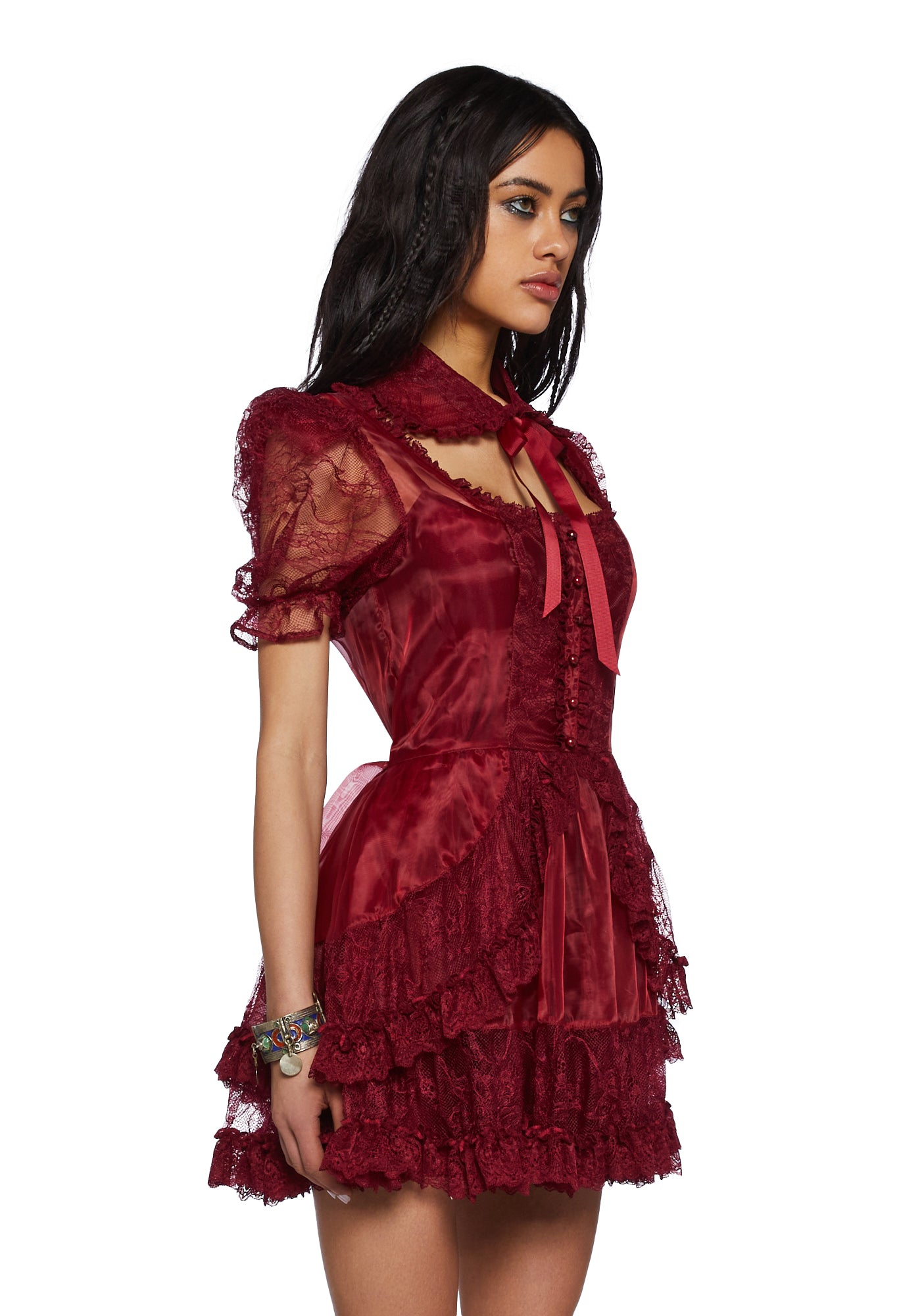 pretty red dress Current Mood Lace Mini Dress- Red – Dolls Kill