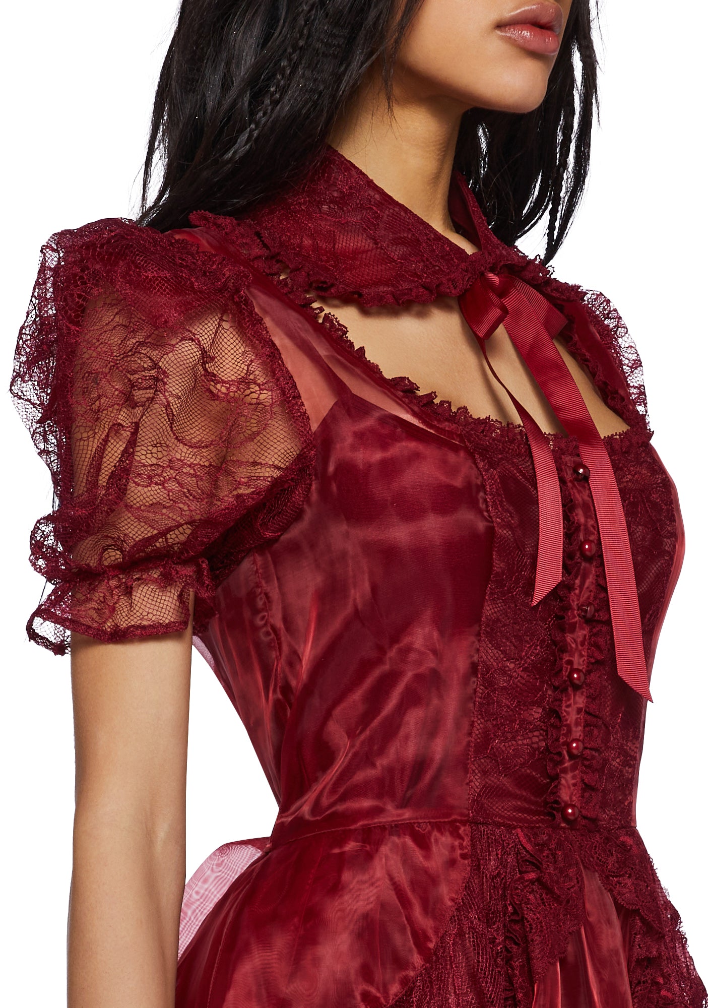 Current Mood Lace Mini Dress- Red – Dolls Kill