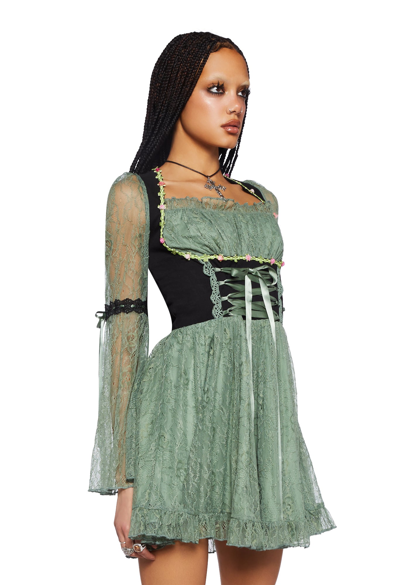 Current Mood Fairy Fairycore Princess Royalcore Mini Lace Dress