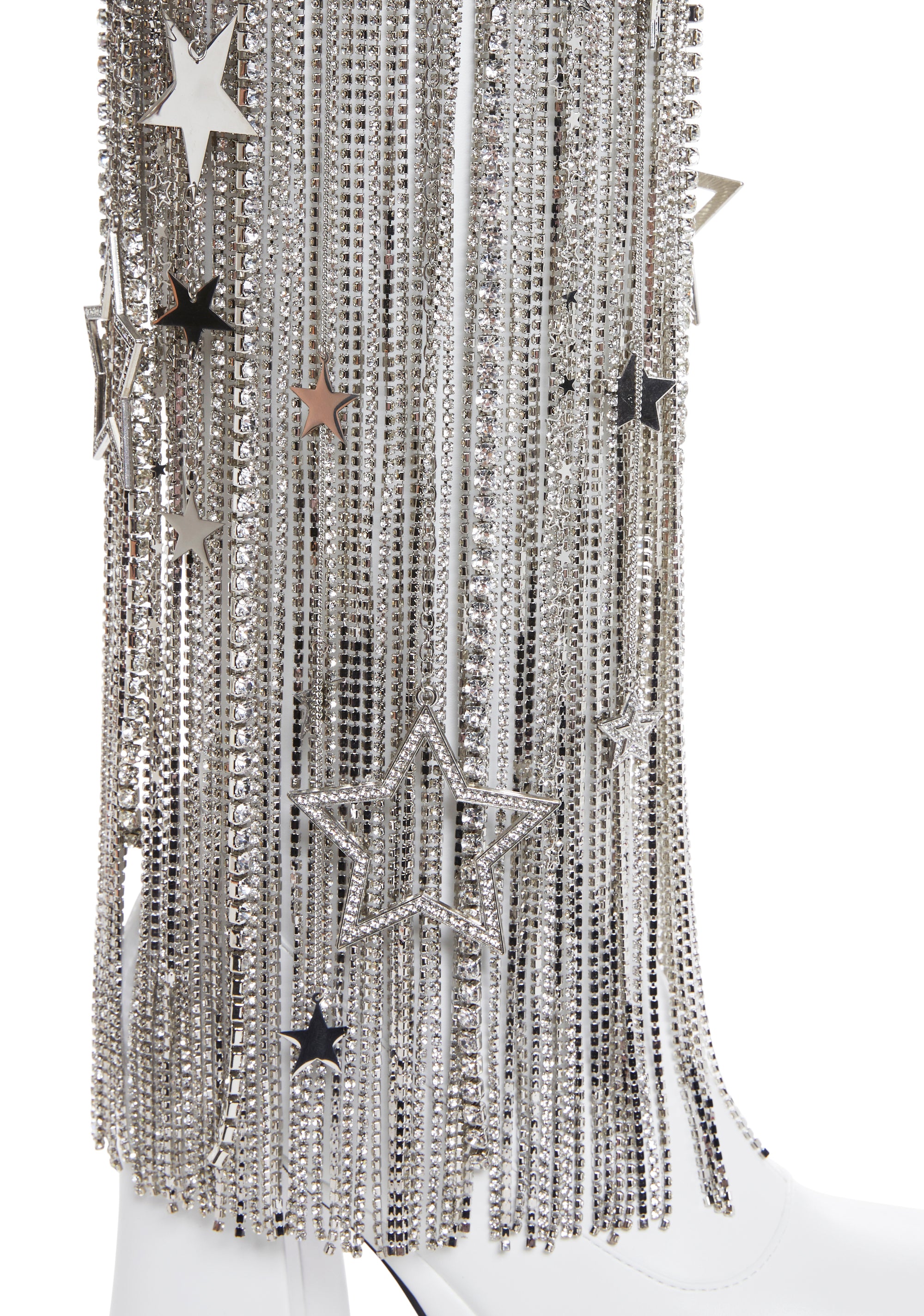 Sugar Thrillz Vegan Leather Go Go Boots With Rhinestone Star