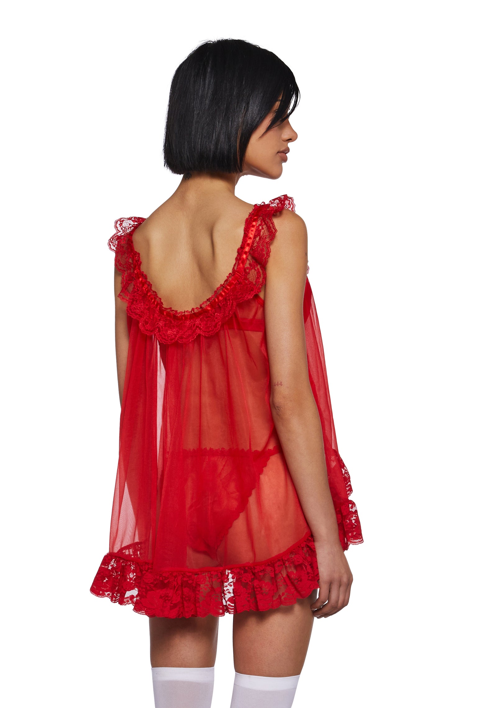 Sugar Thrillz Sheer Babydoll Dress And Panty Set