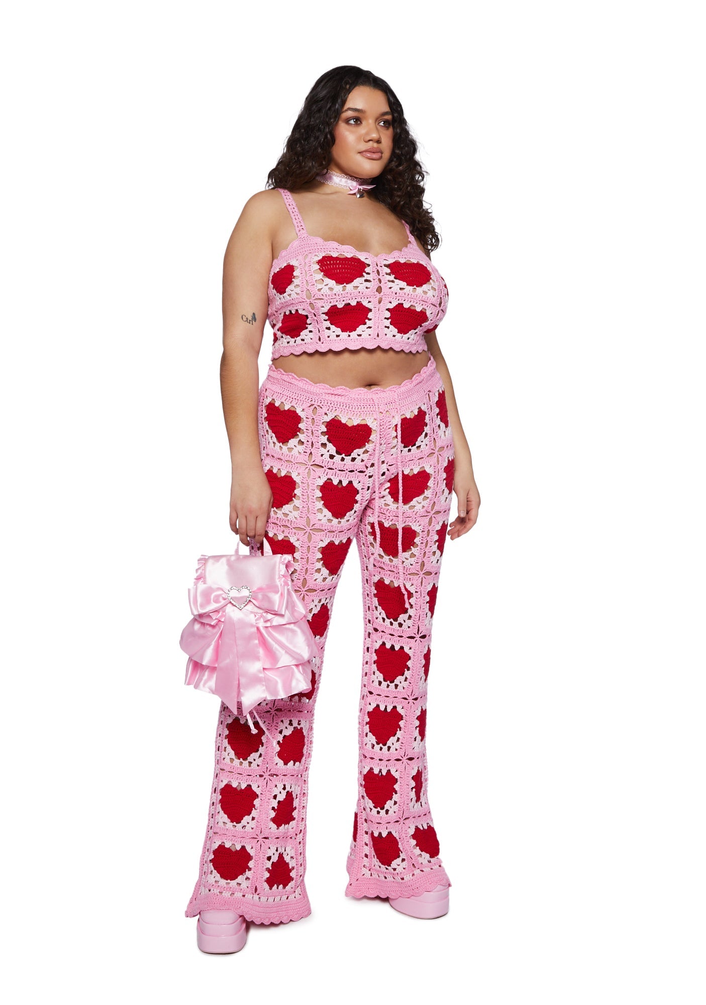 Sugar Thrillz Heart Crochet Pants- Pink – Dolls Kill