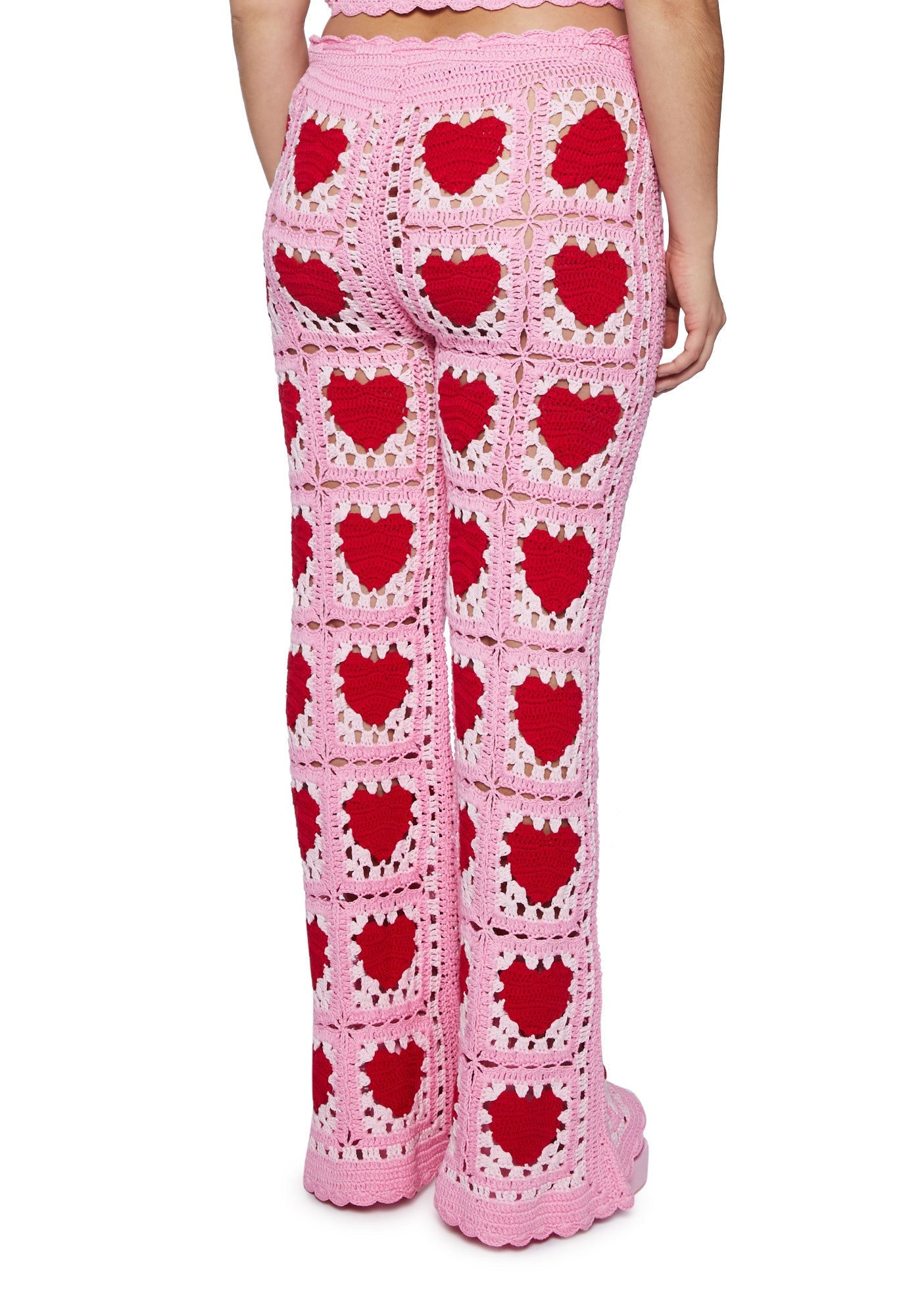 Sugar Thrillz Heart Crochet Pants- Pink – Dolls Kill