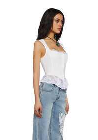 My Wish For You Bustier Top-White