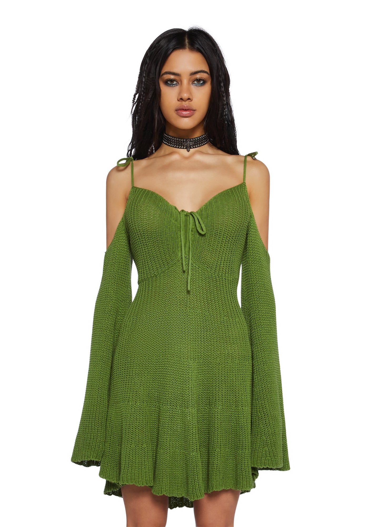 Current Mood Fairycore Fairy Crochet Off The Shoulder Mini Dress - Green Dolls Kill Current Mood Fairycore Fairy Crochet Off The Shoulder Mini Dress - Green Dolls Kill