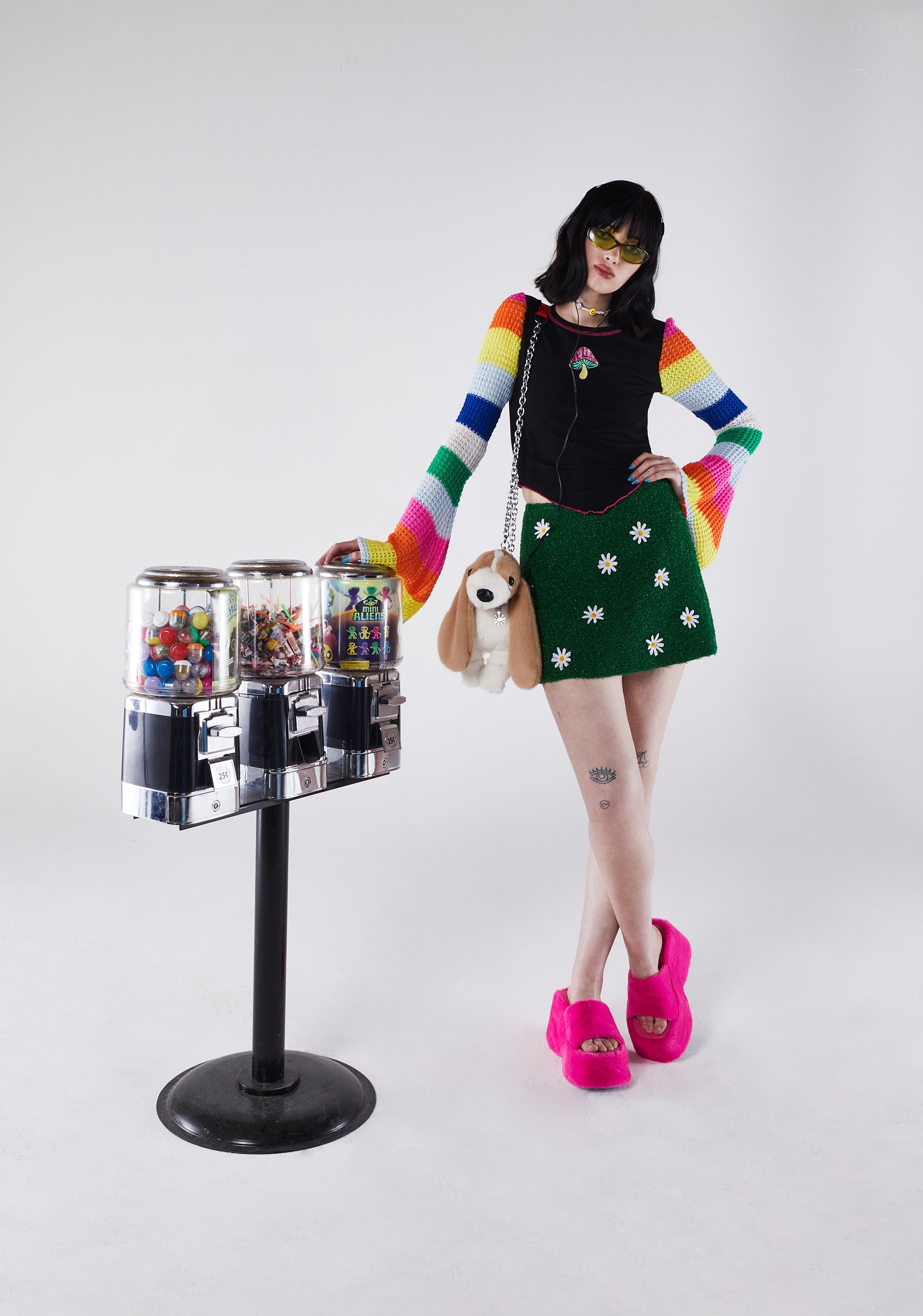 Delia's Turf A-Line Grass Daisy Mini Skirt - Green – Dolls Kill