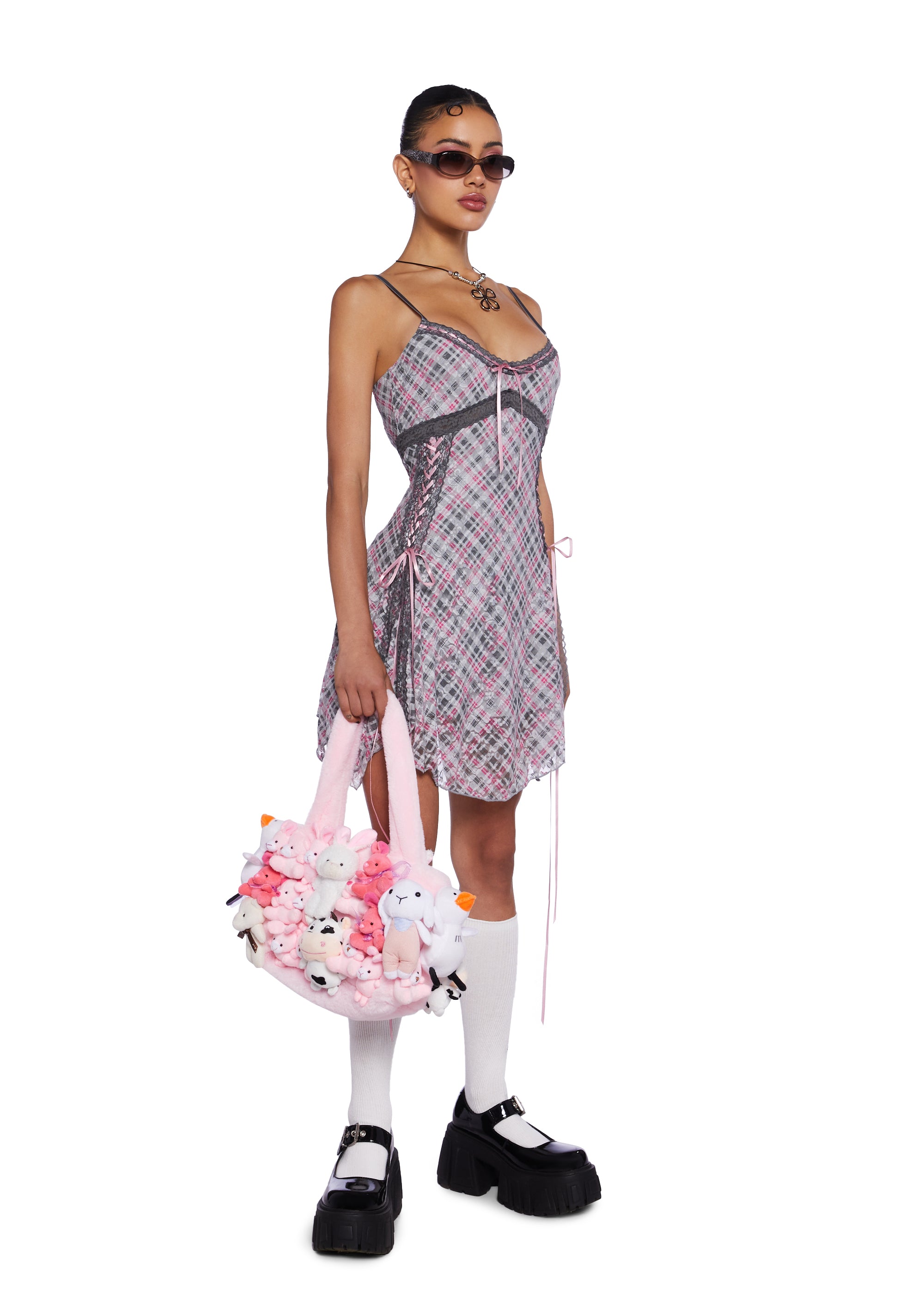 Sugar Thrillz Plush Toy Faux Fur Tote Bag Pink Dolls Kill