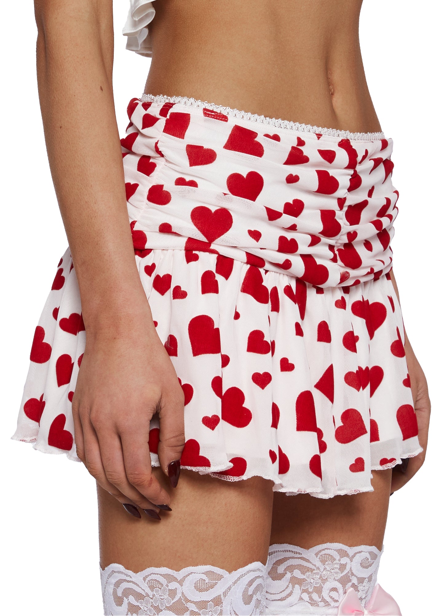 katieケイティ☆WINTER HEARTS flared miniskirt KJP Women's Aubrey Plaid Skirt with Embroidered Hearts in Red and