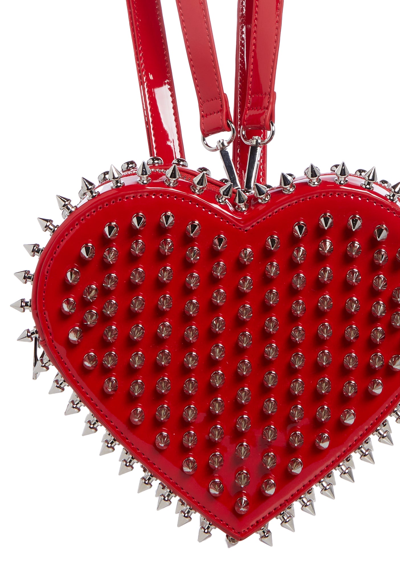 CLUB EXX spiked heart shape backpack in light pink Christian Louboutin Explorafunk Backpack Spiked Leather Red  main image 4