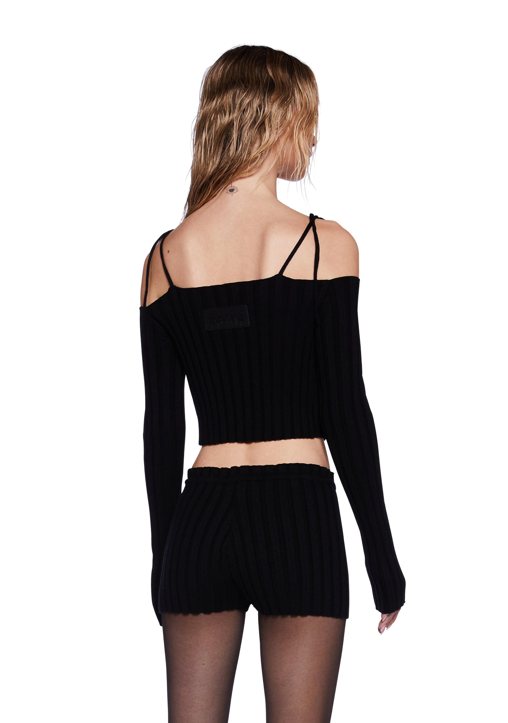 Darker Wavs Knit Ribbed Off The Shoulder Top And Shorts Set Darker Wavs Knit Ribbed Off The Shoulder Top And Shorts Set
