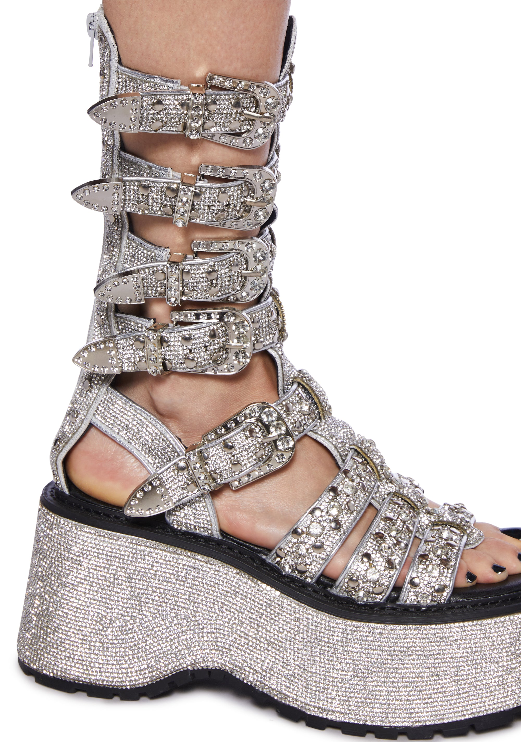 Dancing Rhythm Gladiator Sandals Silver