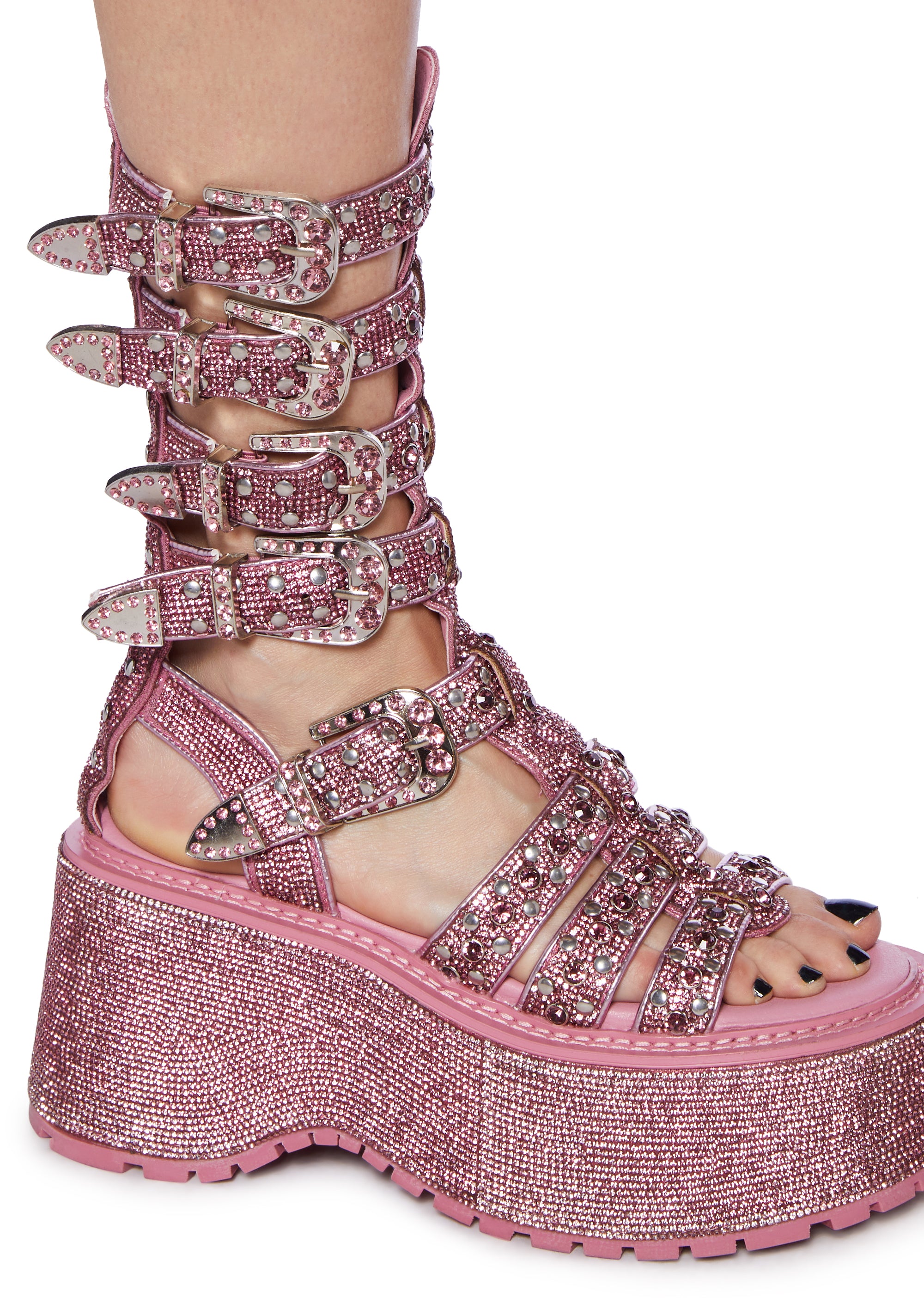 靴 burlesque Sugar Thrillz Patent Color Block Platform Heeled Oxfords