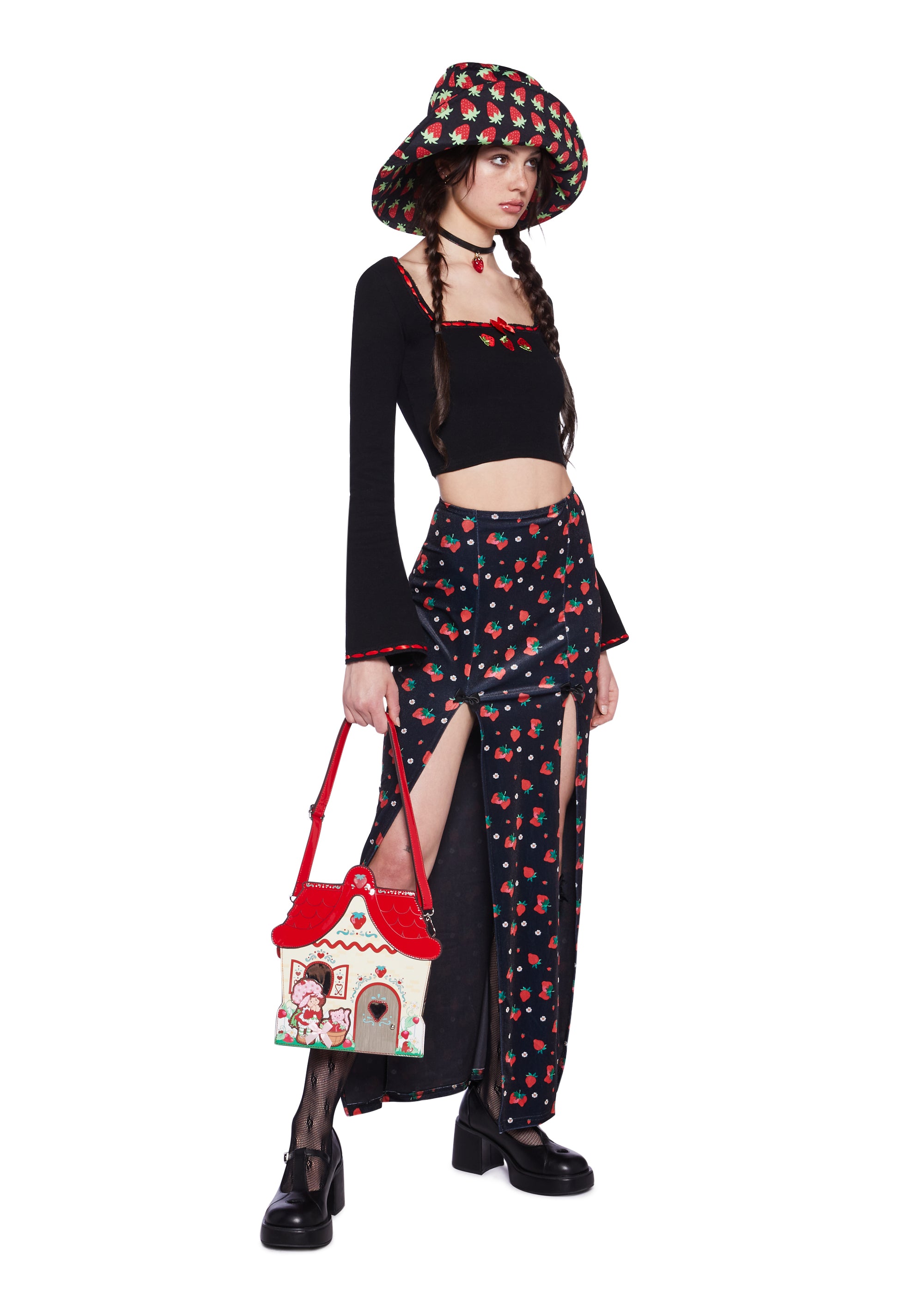 [ KIRSH ]★DOODLE CHERRY 2WAY ZIP UP LONG SKIRT HOPE SKIRT - CHERRY STRIPE – Rails