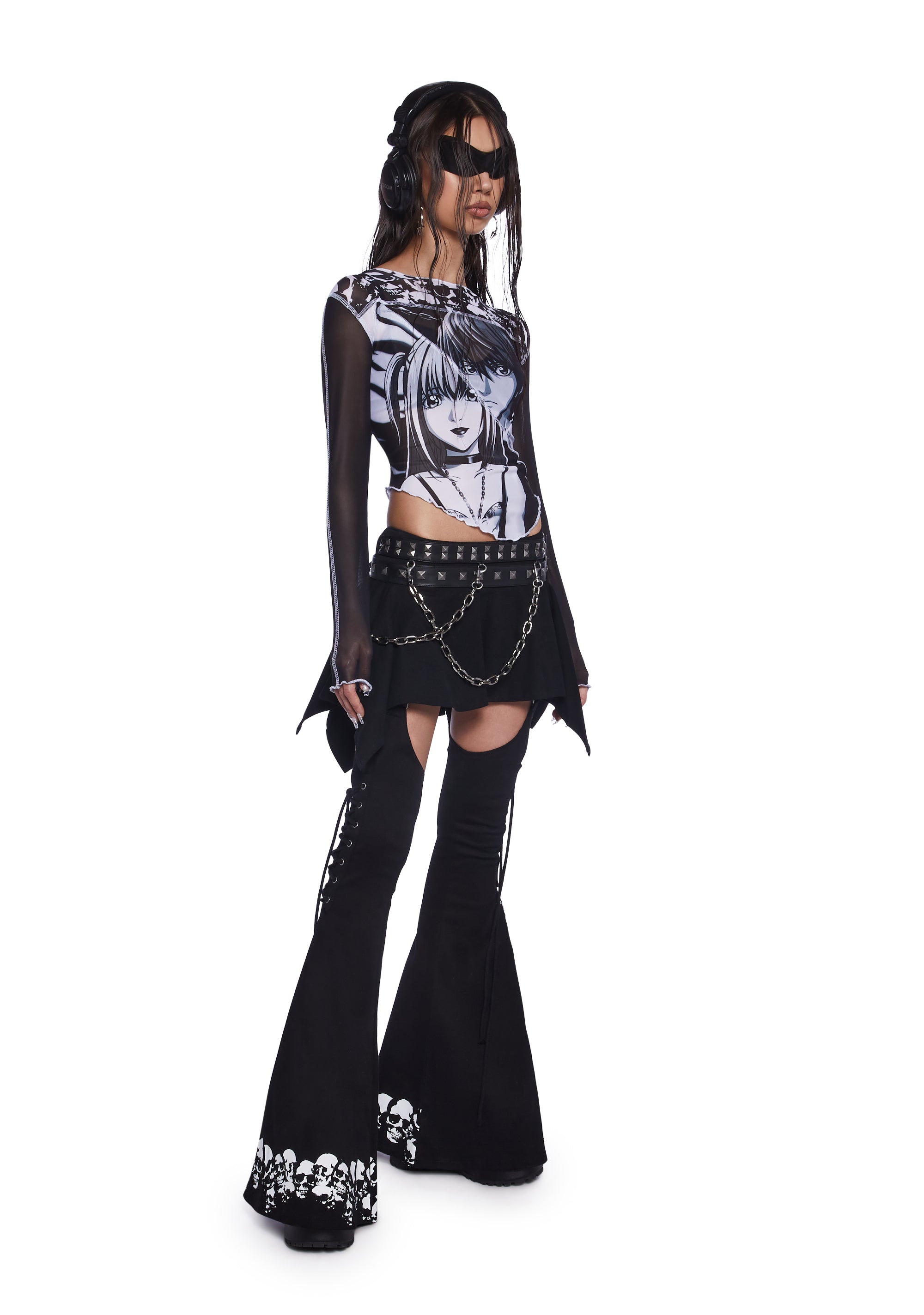 Hoodie unisex KILLSTAR - The Verge Fishnet - Black