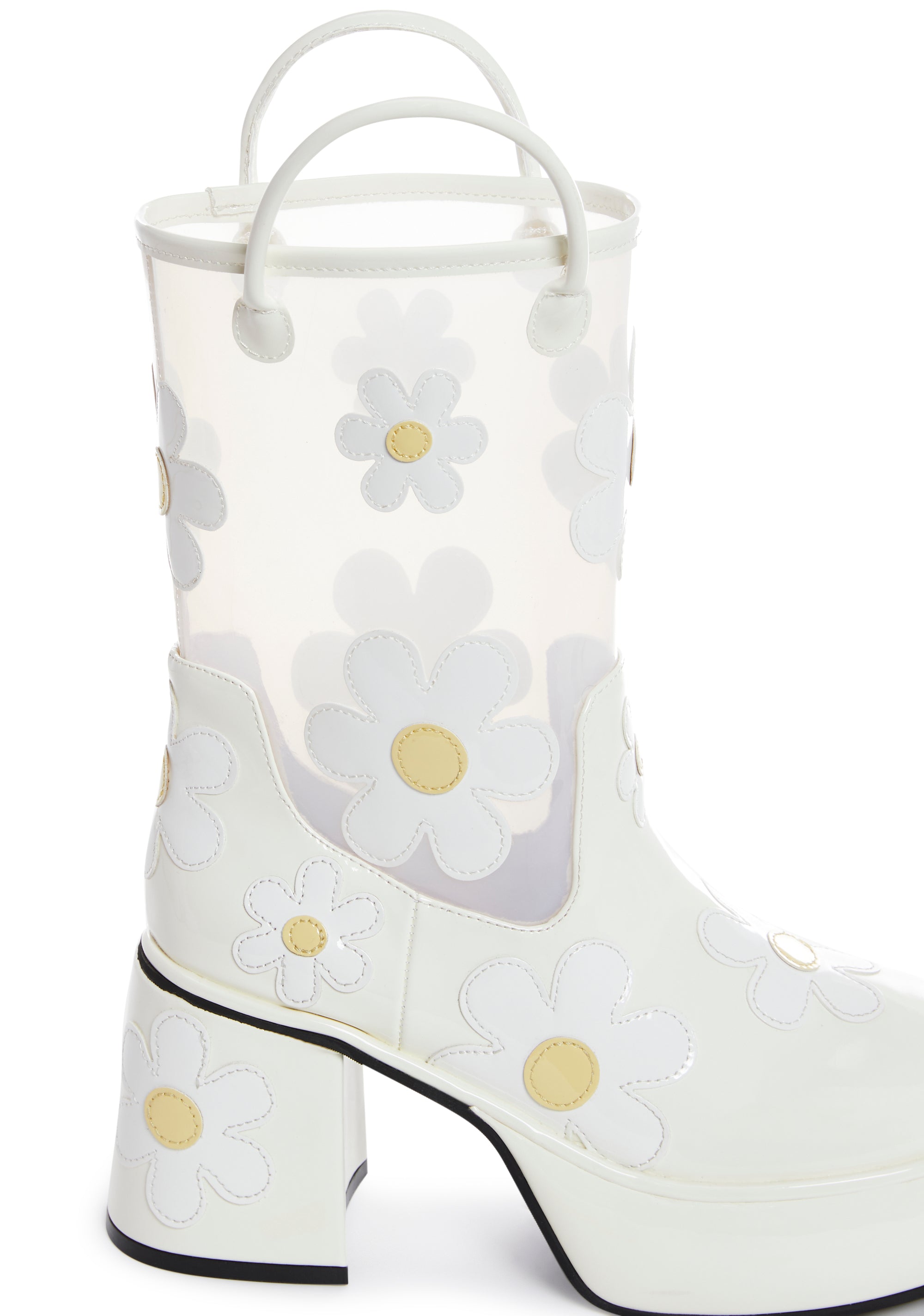 White vinyl booties 2025