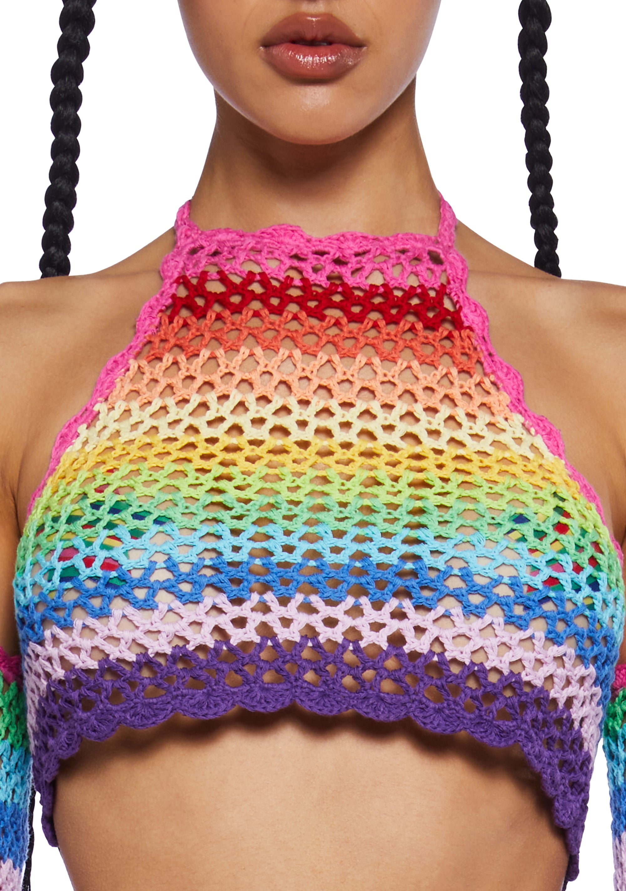 【DOLLS KILL】Summertide Glow Crochet Handkerchief crochet halter dress - free shipping :) current mood | Depop