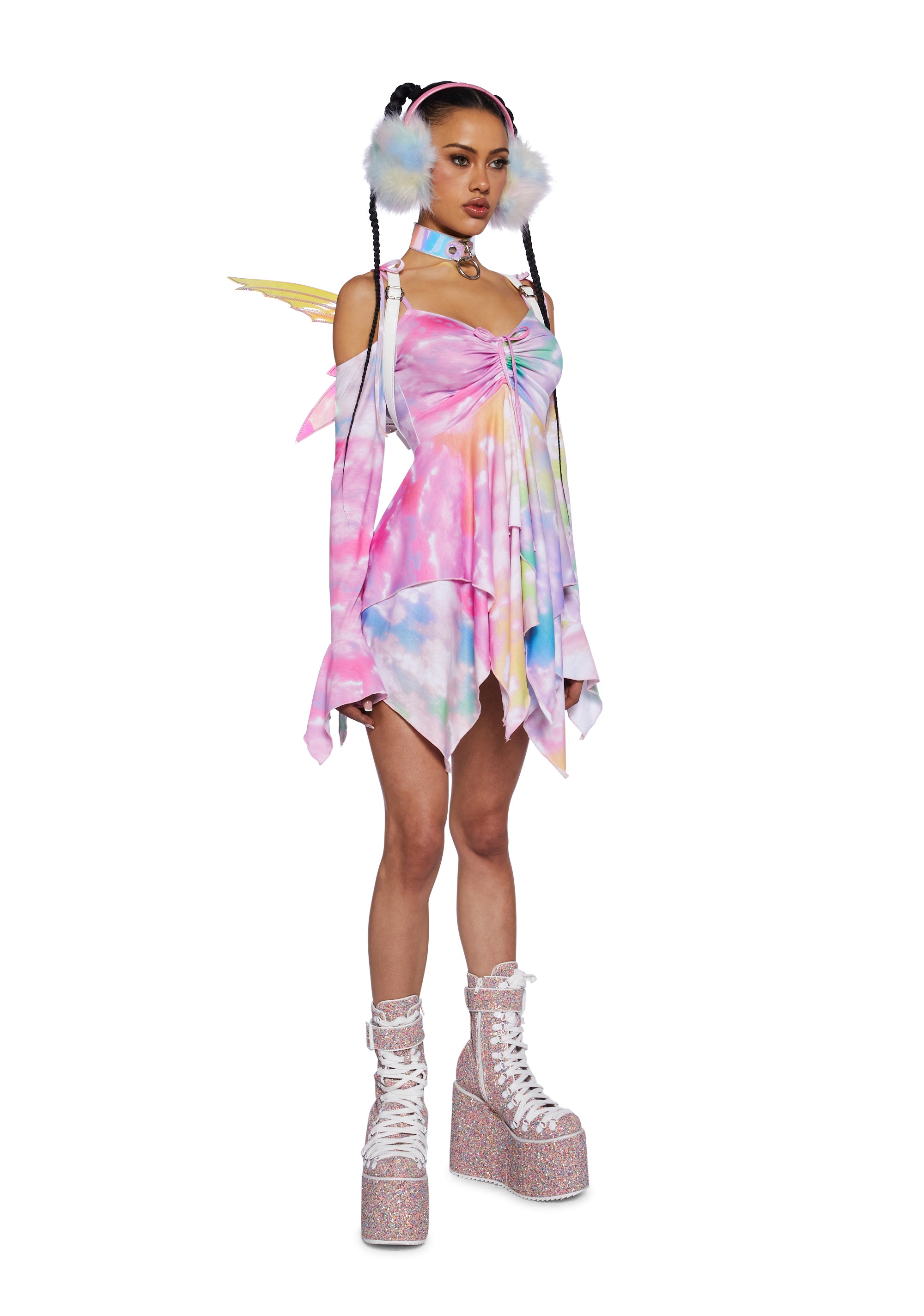 F Is For Fairies Handkerchief Dress - Tie Dye Rainbow
