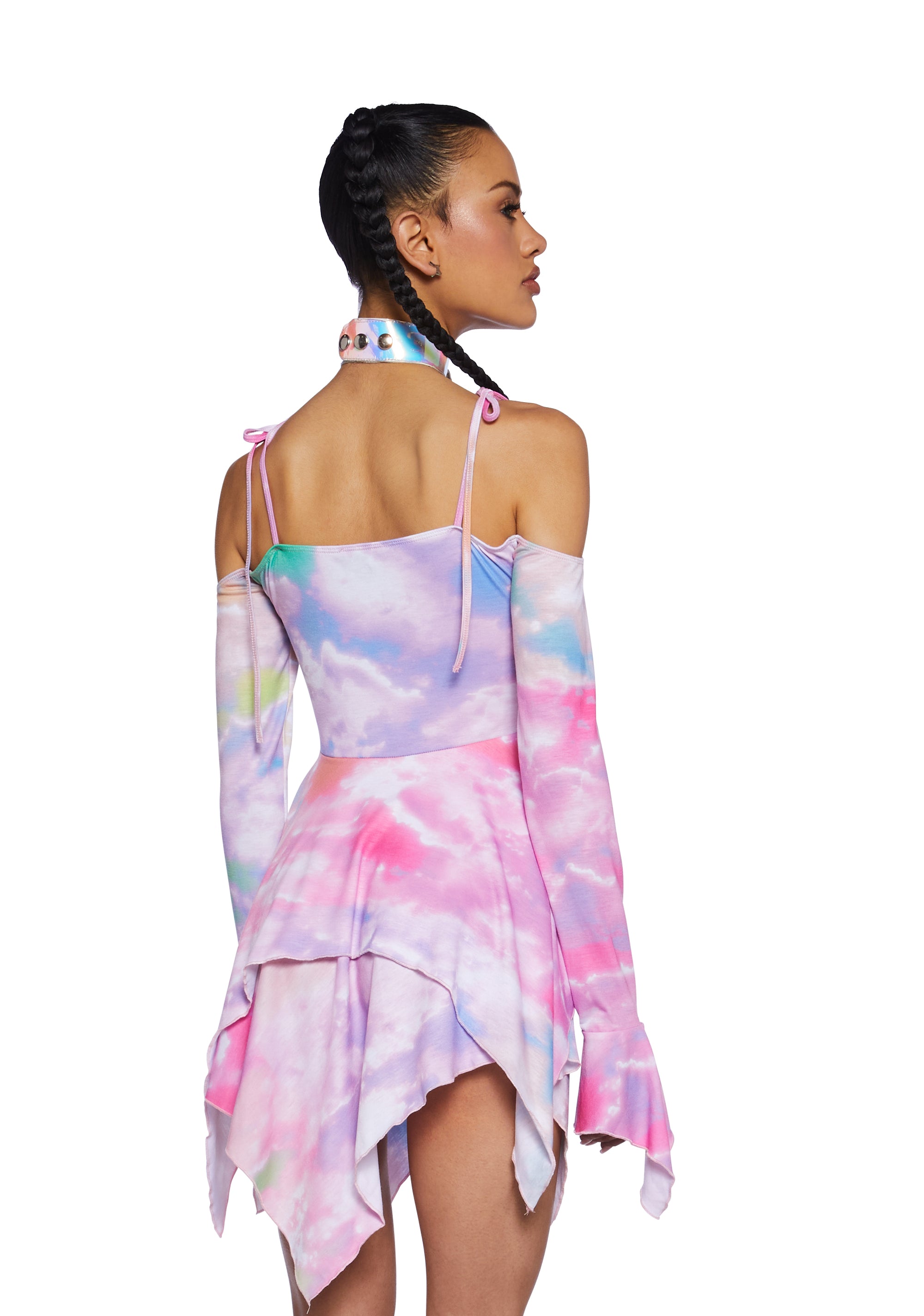Club Exx Rainbow Tie Dye Handkerchief Dress Pride Multi Dolls Kill