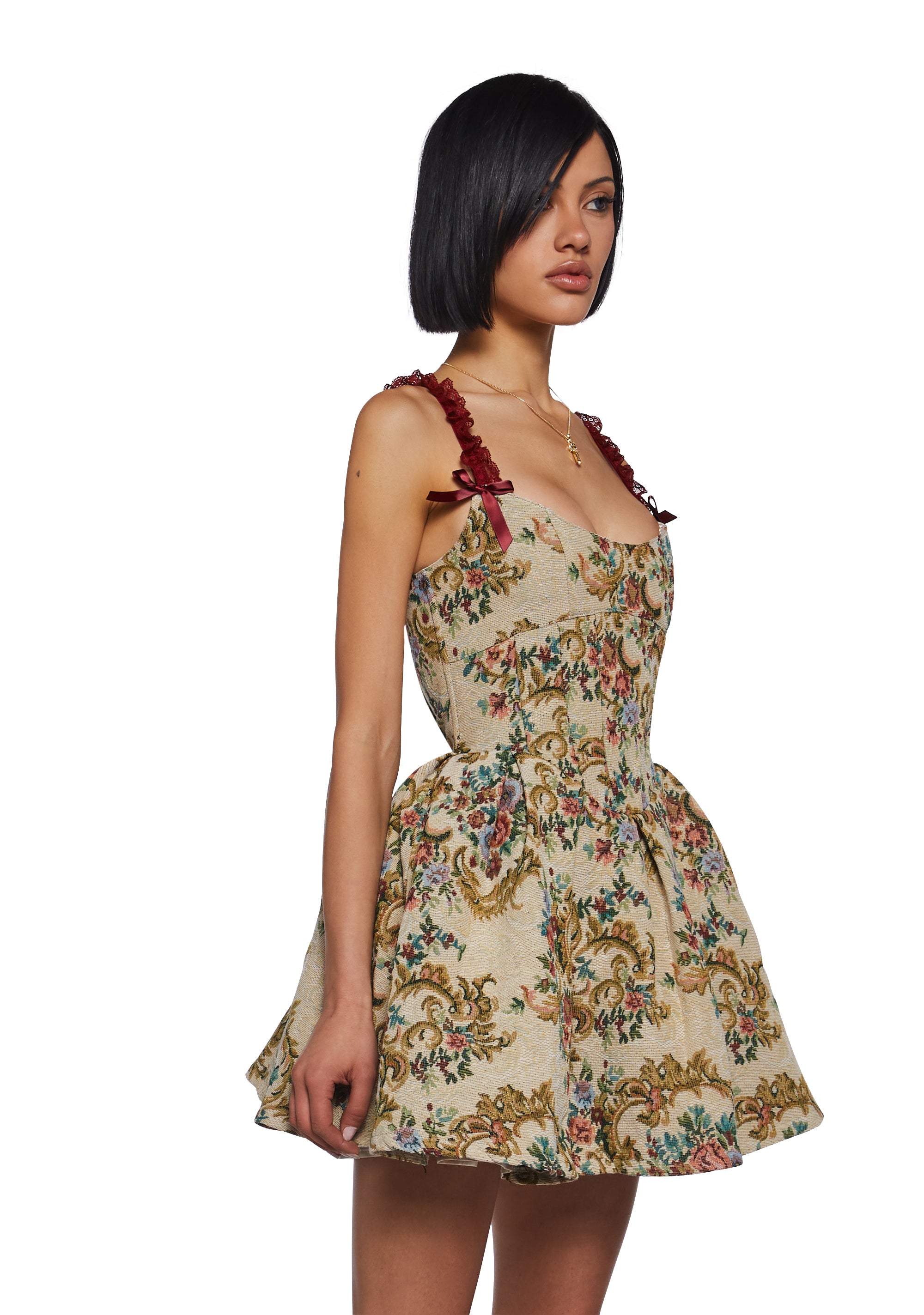 Forbidden Rendezvous Brocade Dress