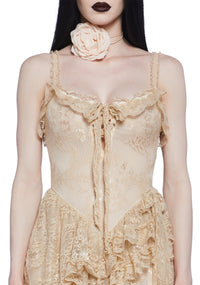 Seductive Silence Midi Dress - Champagne