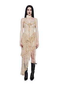 Seductive Silence Midi Dress - Champagne