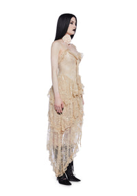 Seductive Silence Midi Dress - Champagne