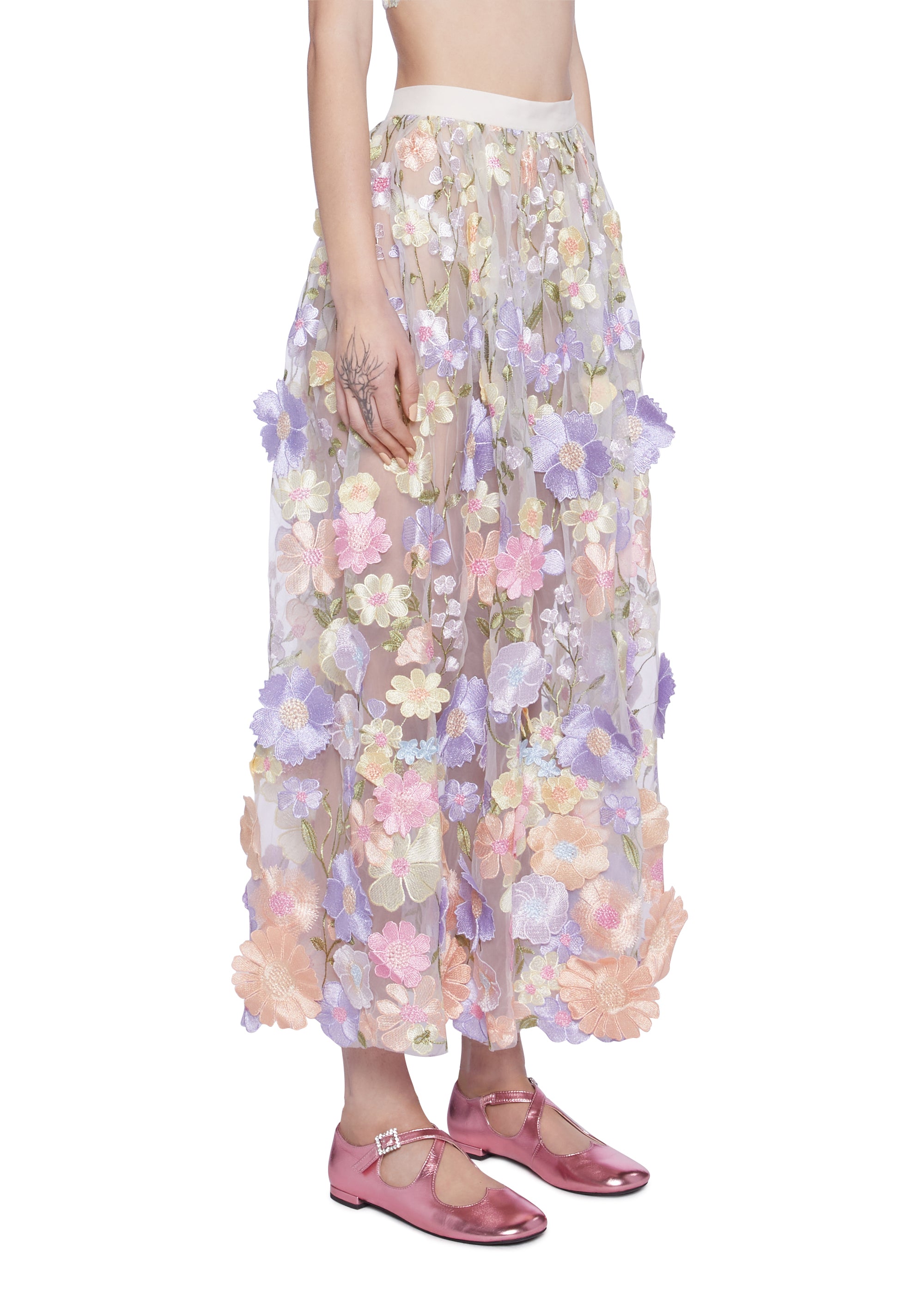 rosymonster✴︎ ohana kurage organdie skirt organdy frills skirt pants – BUNNY APARTMENT