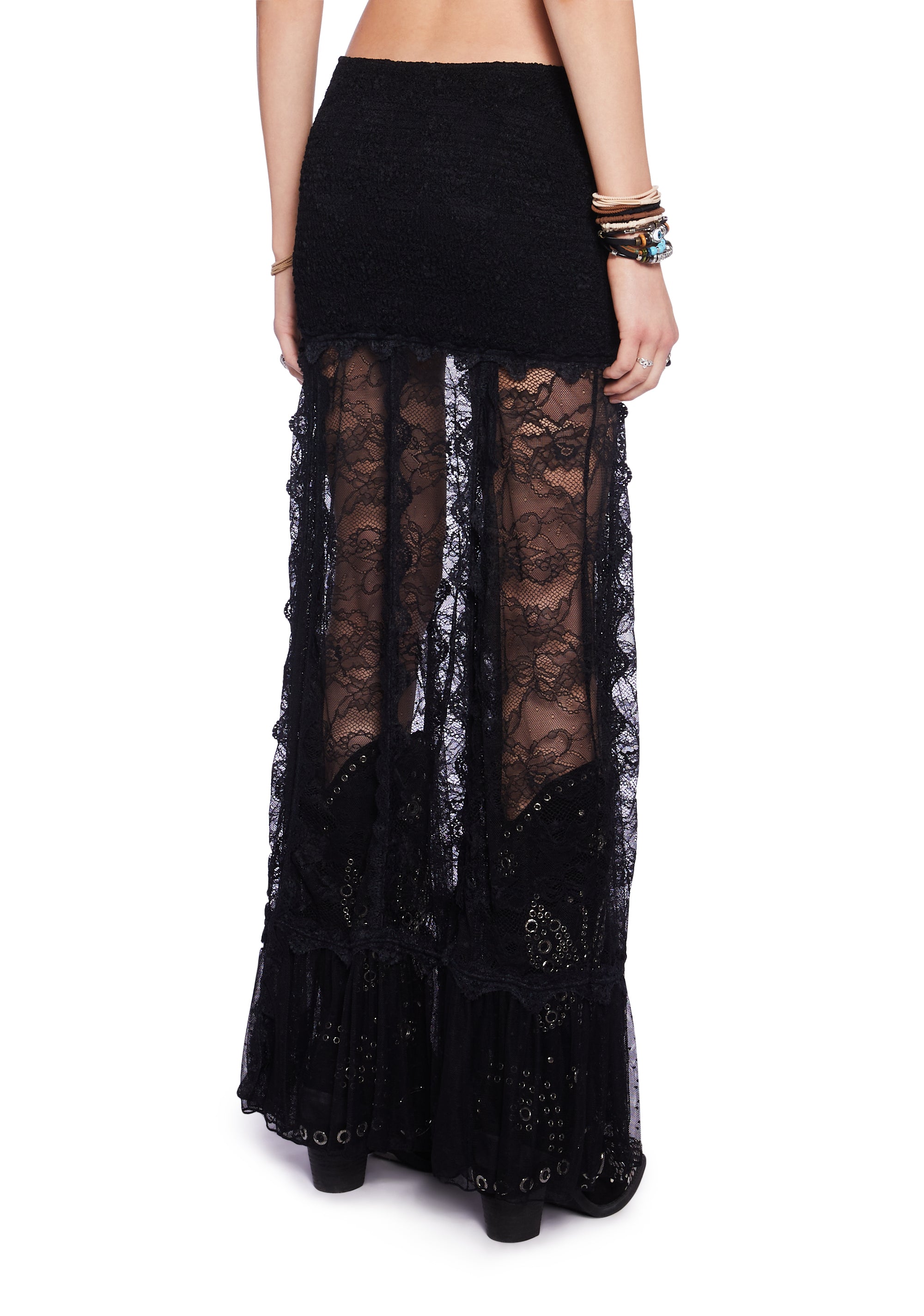 [LOEUVRE] Layered Lace Maxi Skirt /追跡付 06501-